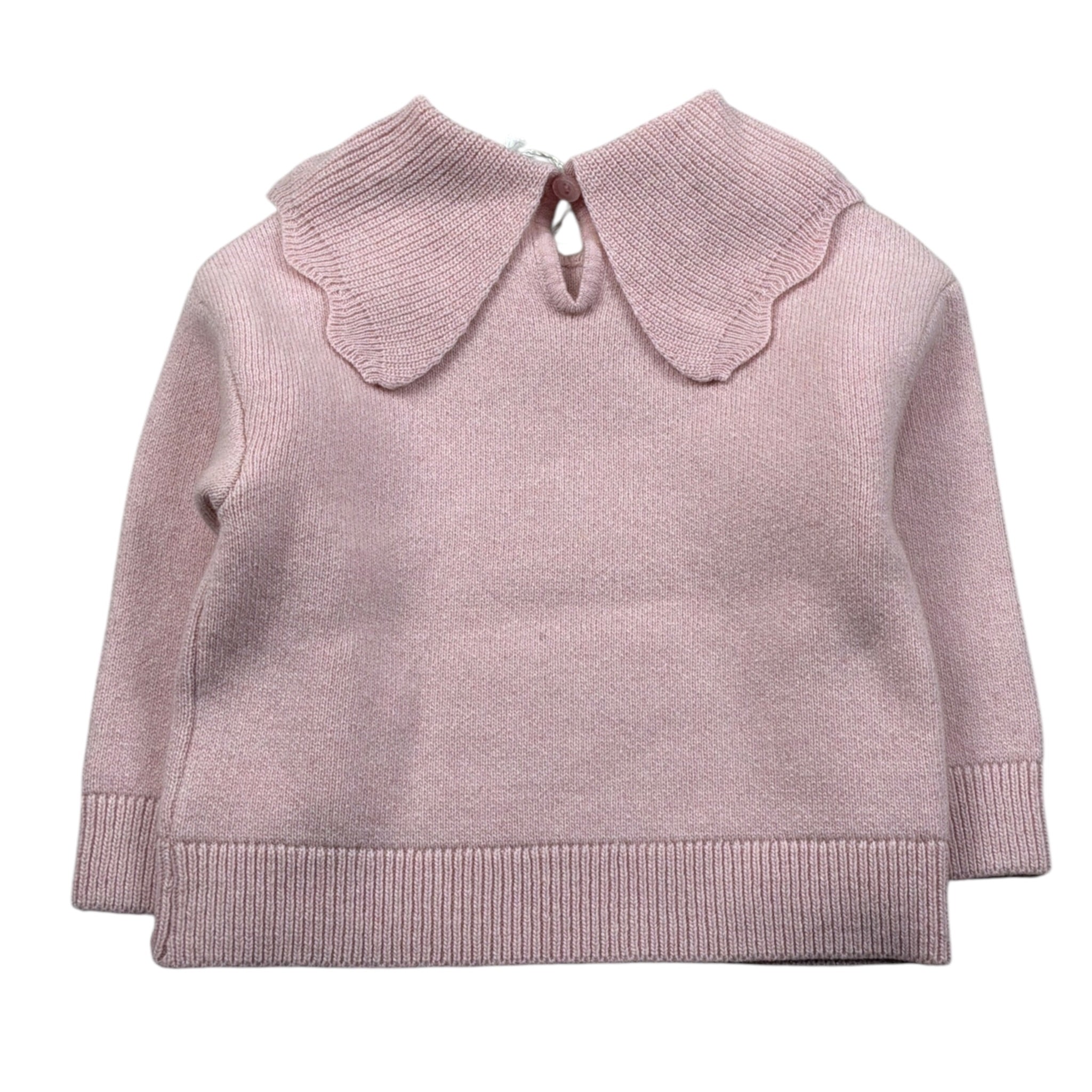 Le Bebe Maglia tinta unita con Colletto Rosa per Neonata LBG5499 ROSA LE BEBE 