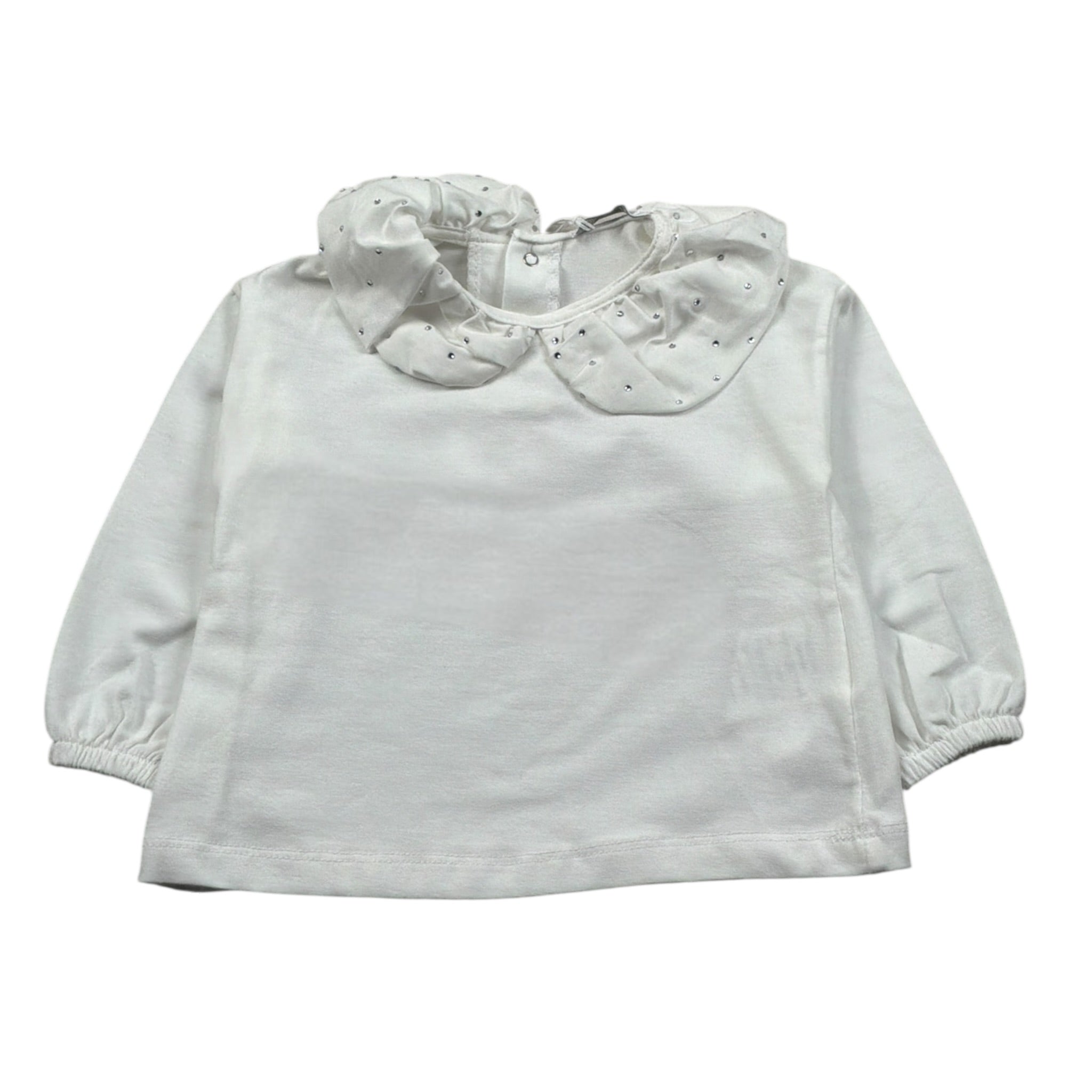 U+È Shirt Girocollo tinta unita con Colletto Bianco per Neonata UE1500 BIANCO U+è 