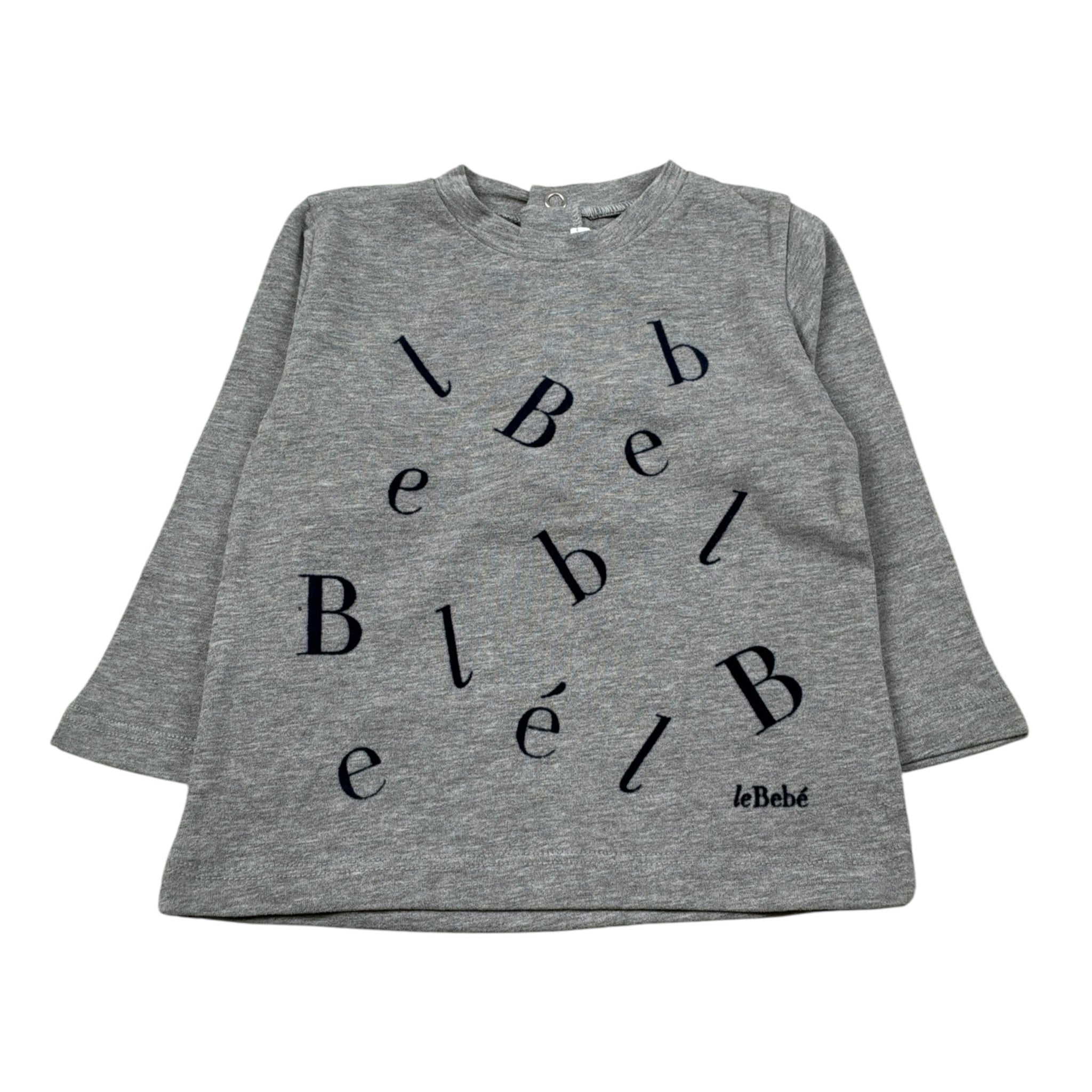 Le Bebe' Shirt Girocollo tinta unita con Stampe Grigio per Neonato LBB0255 GRIGIO LE BEBE' 