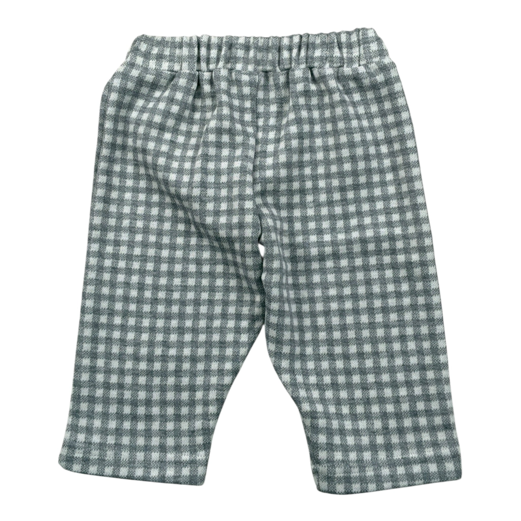 Le Bebe' Pantalone tinta unita con Fantasia A Quadri Grigio per Neonato LBB4712 GRIGIO LE BEBE' 