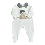 Le Bebe' Tutina tinta unita con Stampa Bianco per Neonato LBB4714 BIANCO LE BEBE' 