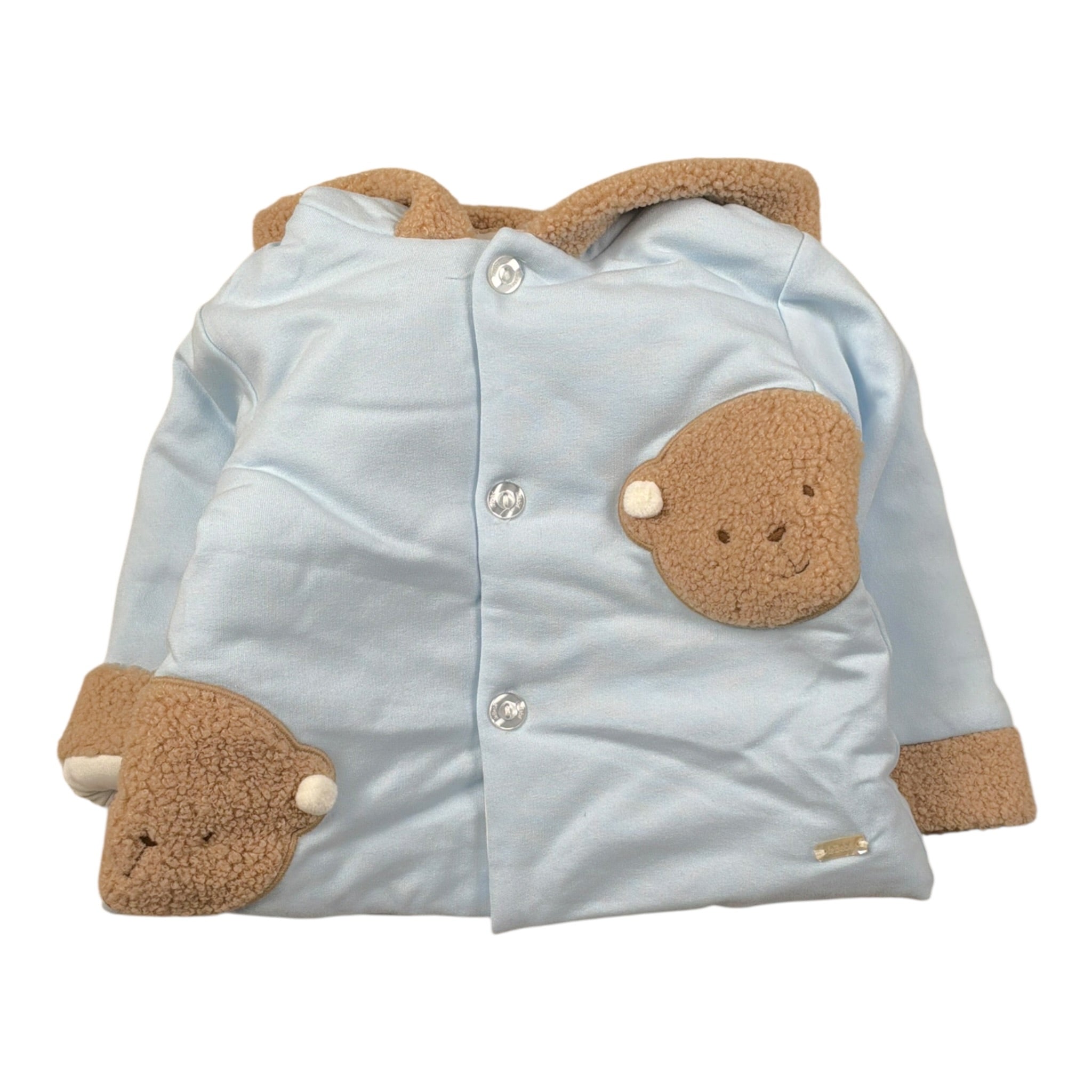 Le Bebe' Cappotto tinta unita con Cappuccio Azzurro per Neonato LBB5123 AZZURRO LE BEBE' 