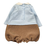 Le Bebe' Pagliaccetto Bicolore con Colletto Azzurro per Neonato LBB5125 AZZURRO LE BEBE' 