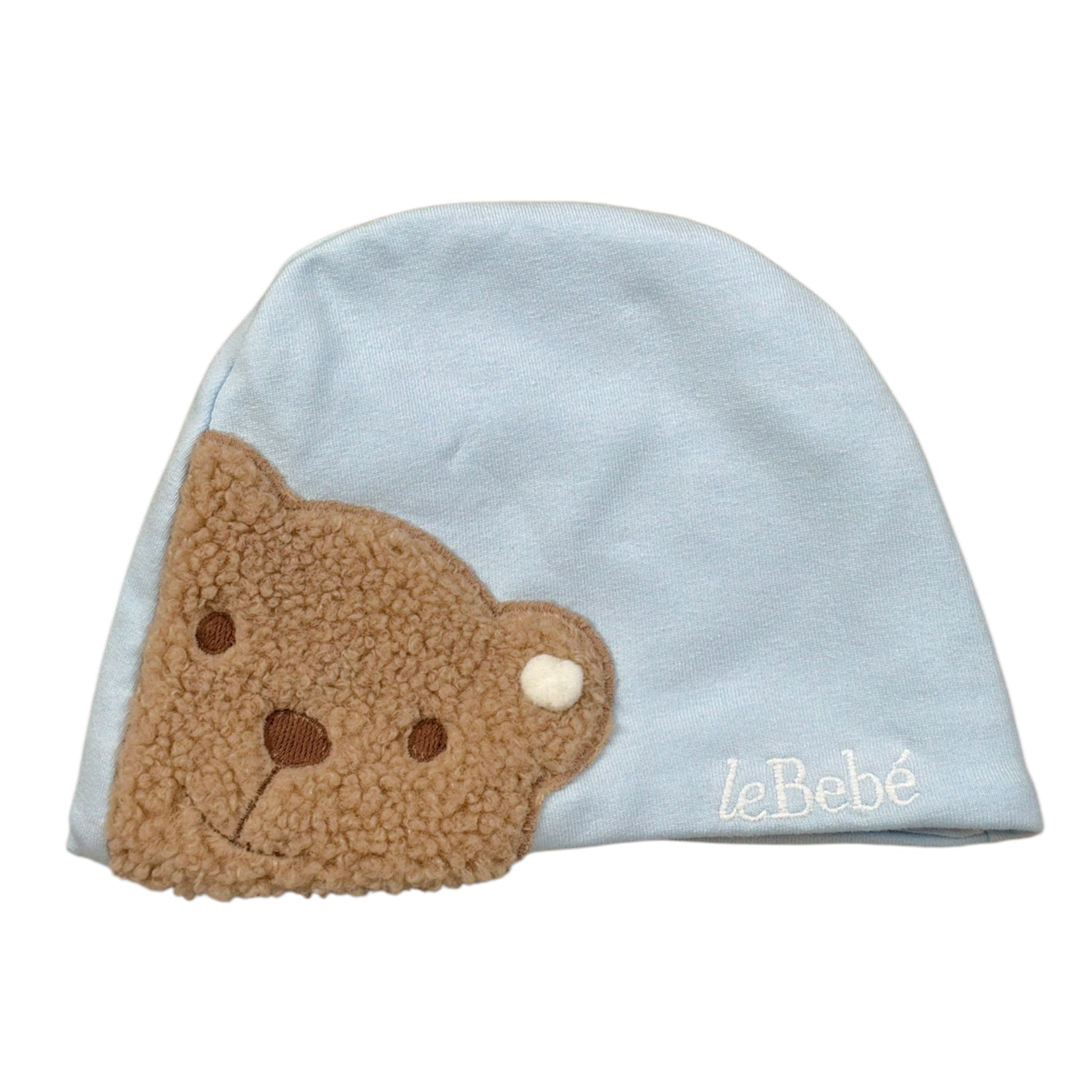 Le Bebe' Cappello tinta unita con Stampa Azzurro per Neonato LBB5126 AZZURRO LE BEBE' 