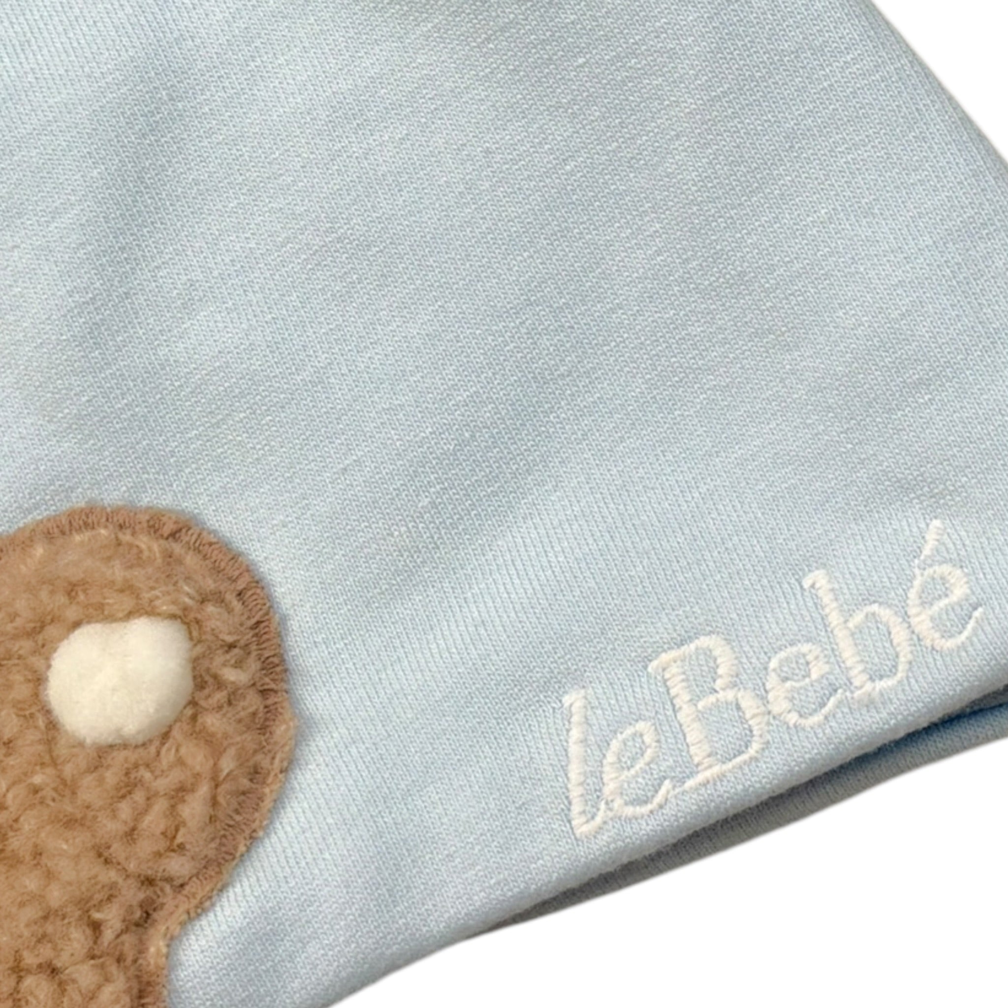 Le Bebe' Cappello tinta unita con Stampa Azzurro per Neonato LBB5126 AZZURRO LE BEBE' 
