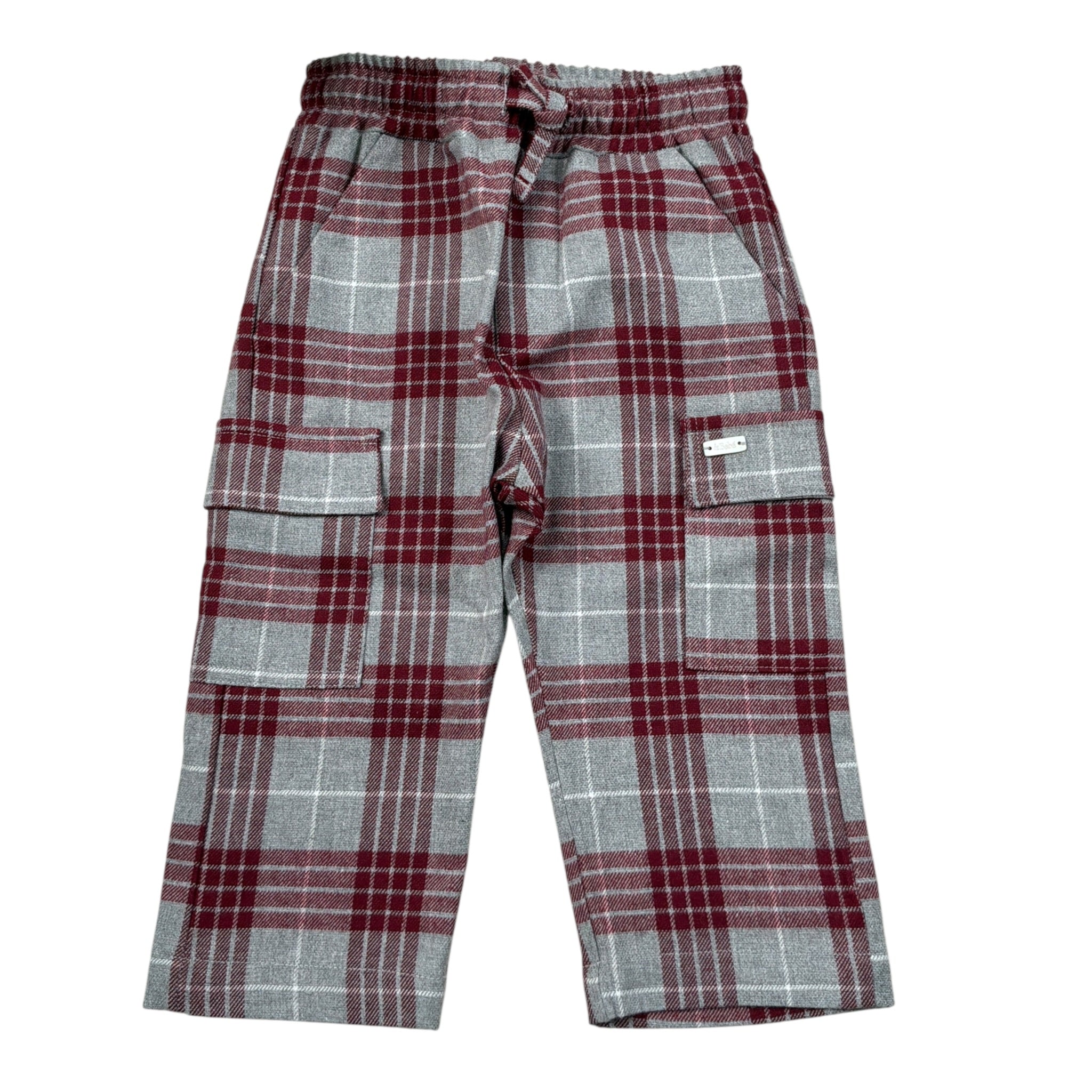 Le Bebe' Pantalone Bicolore con Fantasia A Quadri Grigio per Neonata LBB5163 GRIGIO LE BEBE' 