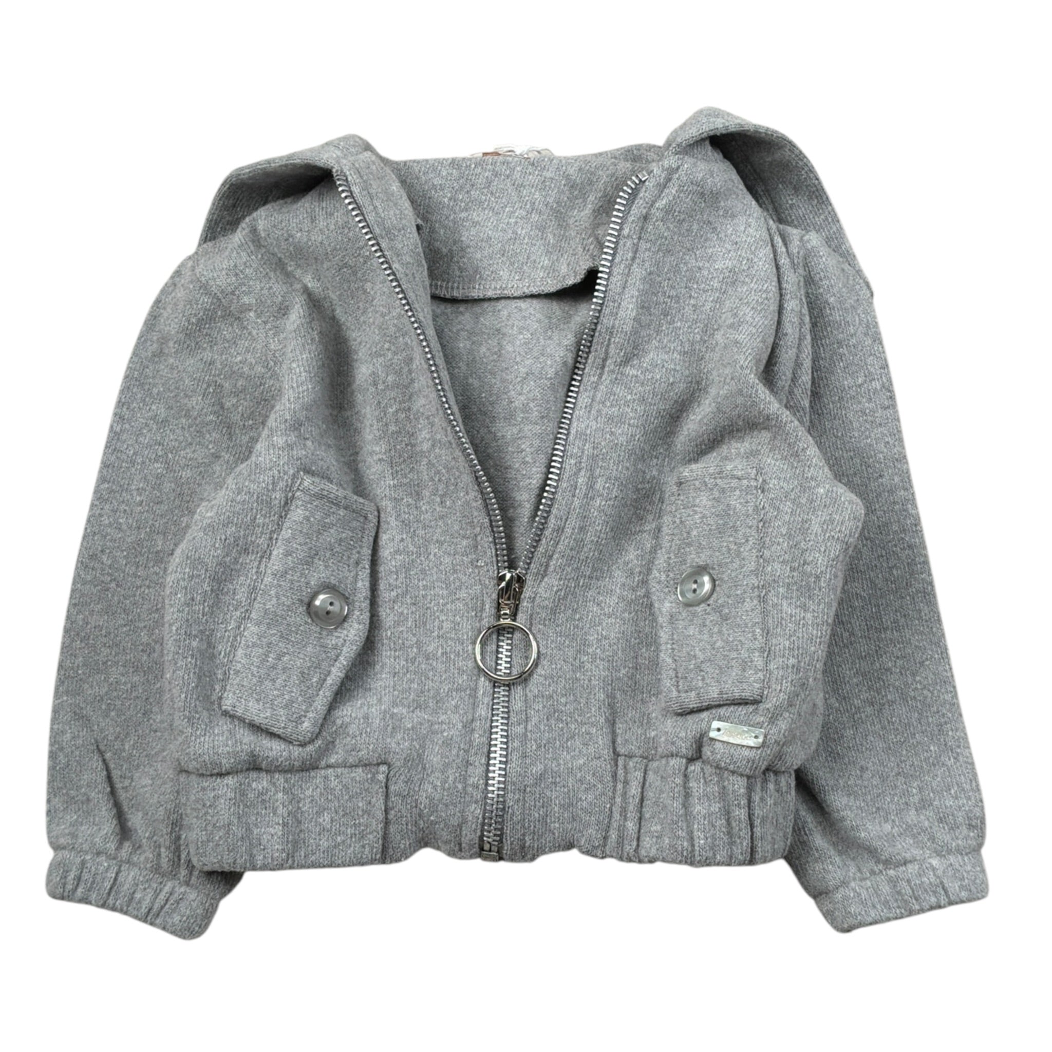 Le Bebe' Felpa tinta unita con Zip E Cappuccio Grigio per Neonato LBB5241 GRIGIO LE BEBE' 