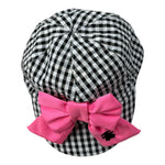 Le Bebe' Cappello Bicolore con Fantasia A Quadri Bianco/Nero per Neonata LBG2832 BIANCO/NERO LE BEBE' 