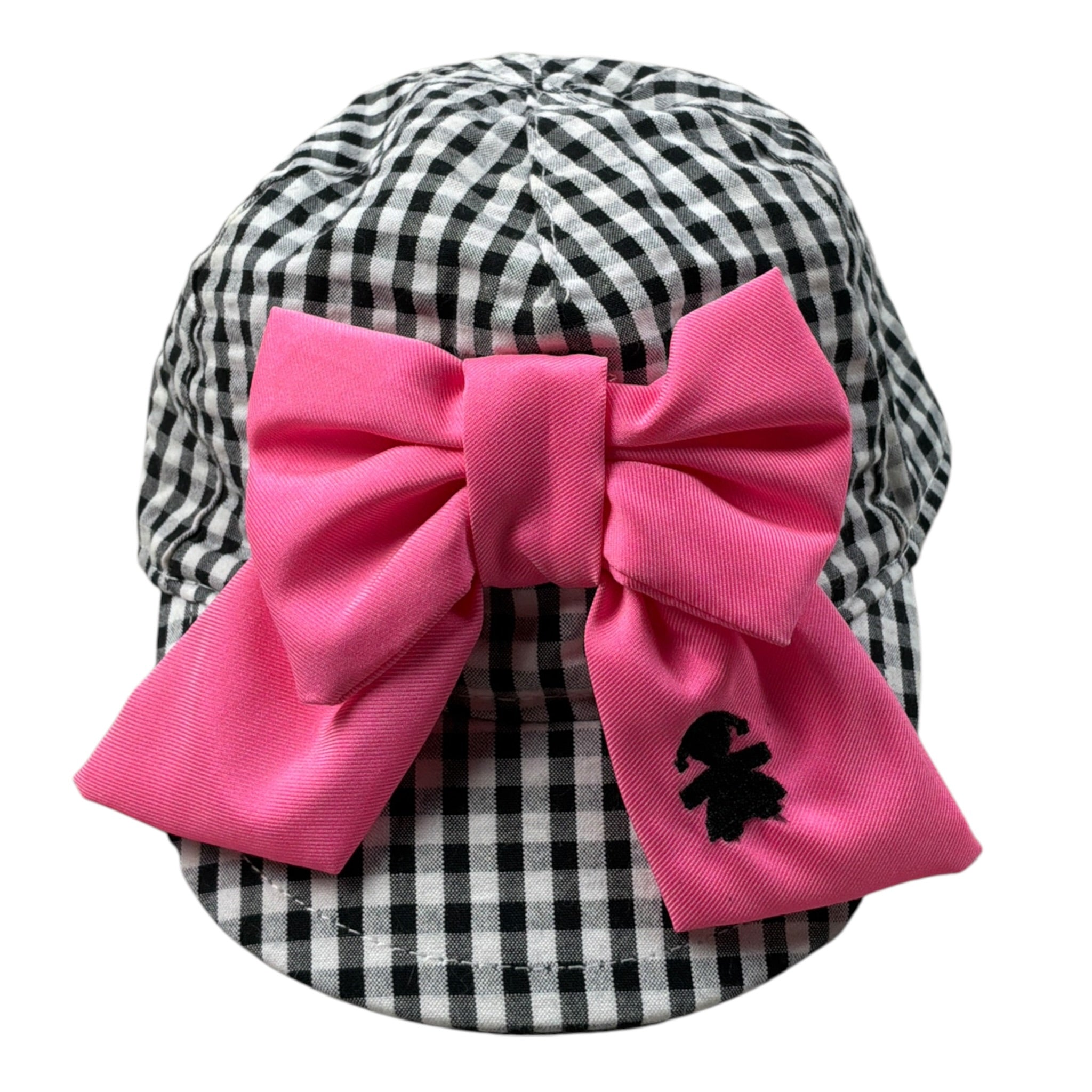 Le Bebe' Cappello Bicolore con Fantasia A Quadri Bianco/Nero per Neonata LBG2832 BIANCO/NERO LE BEBE' 