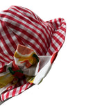 Le Bebe' Cappello Bicolore con Fantasia A Quadri Bianco/Rosso per Neonata LBG2927 BIANCO/ROSSO LE BEBE' 