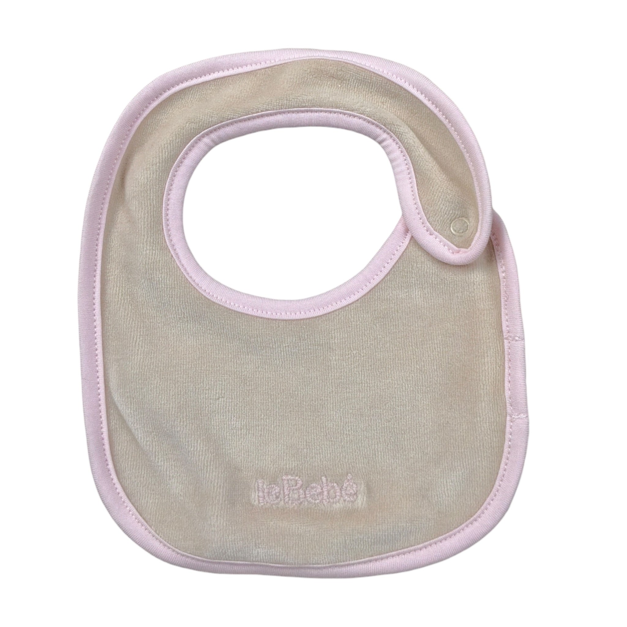 Le Bebe' Bavetta tinta unita con Stampa Beige per Neonata LBG5957 BEIGE LE BEBE' 
