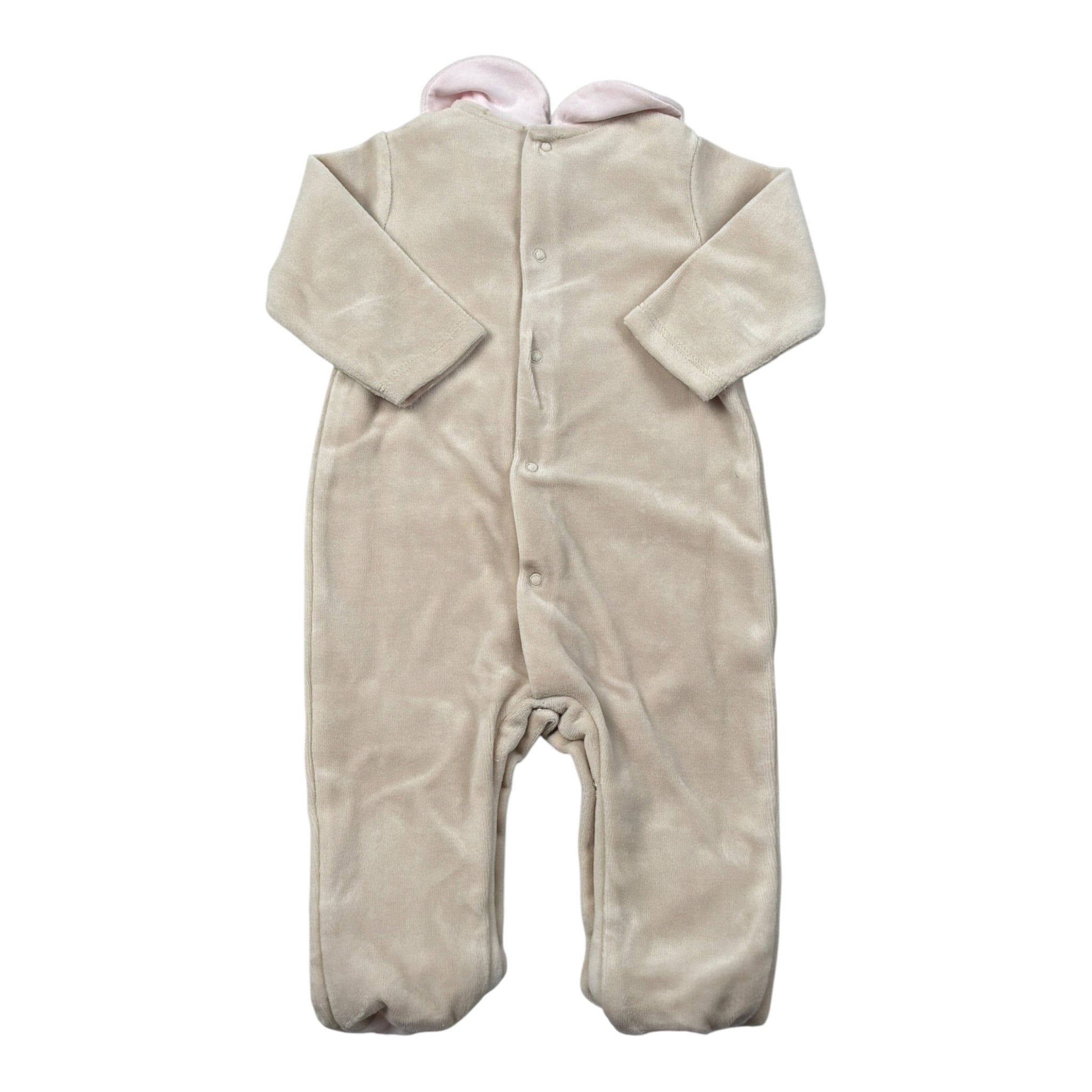 Le Bebe' Tutina tinta unita con Stampa In Velluto Beige per Neonata LBG5961 BEIGE LE BEBE' 