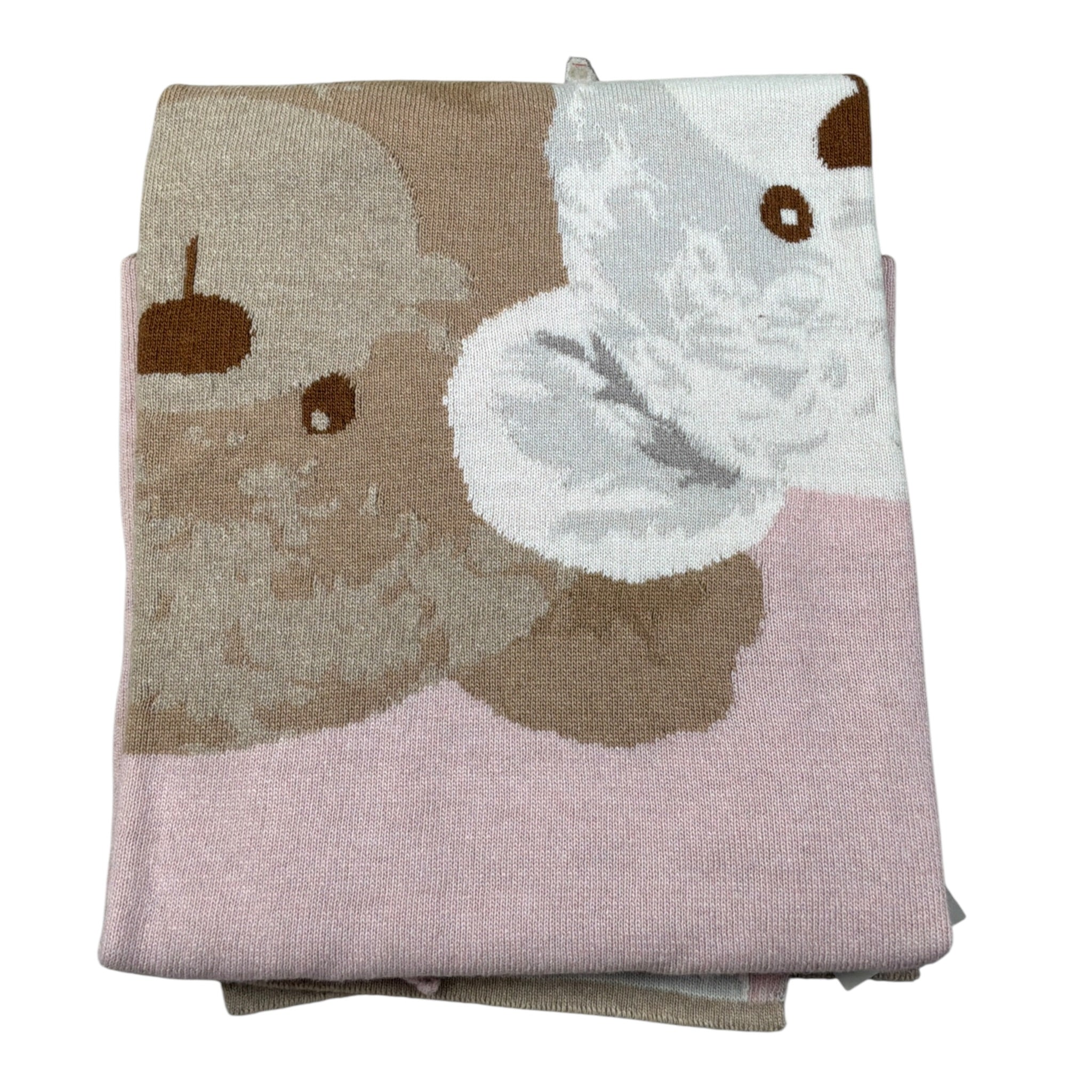 Le Bebe' Coperta In Filo tinta unita con Stampa Rosa per Neonata LBG5980 ROSA LE BEBE' 