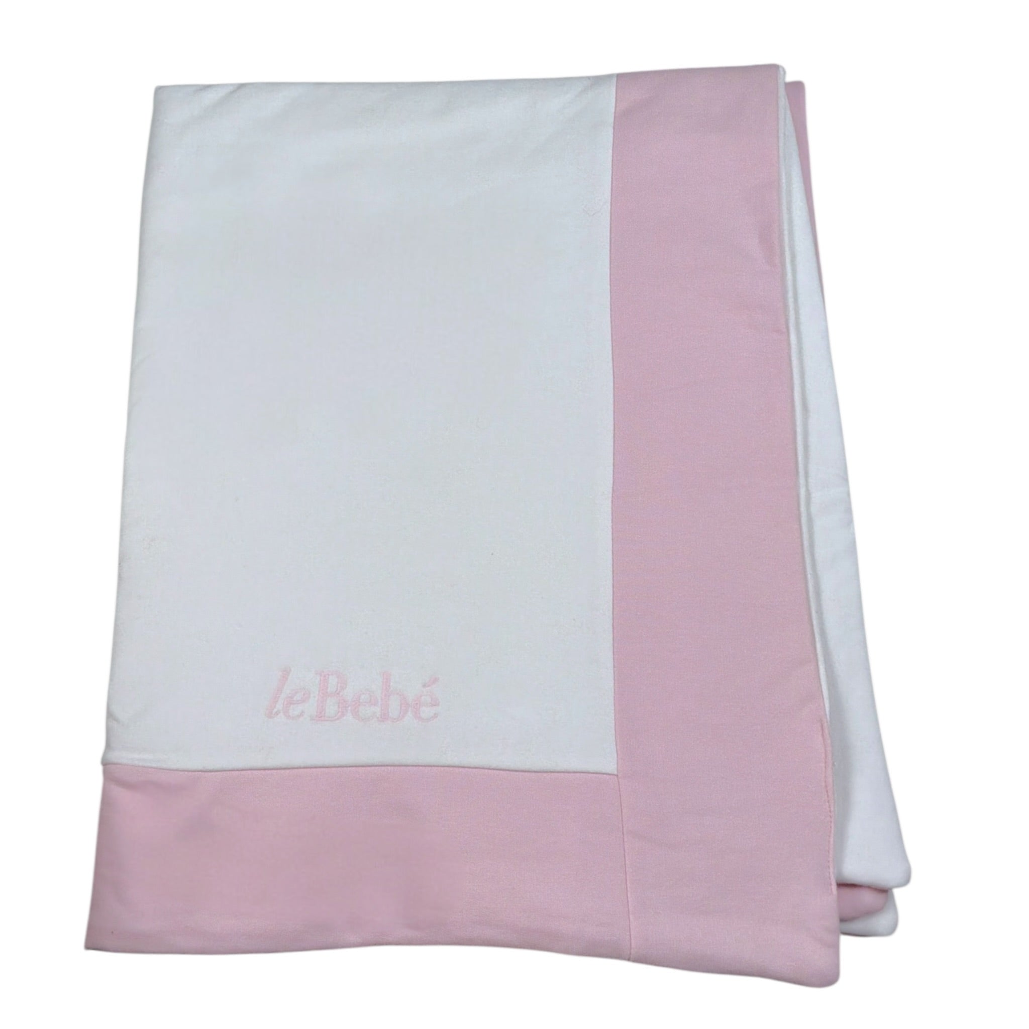 Le Bebe' Coperta Bicolore con Stampa Bianco/Rosa per Neonata LBG6007 BIANCO/ROSA LE BEBE' 