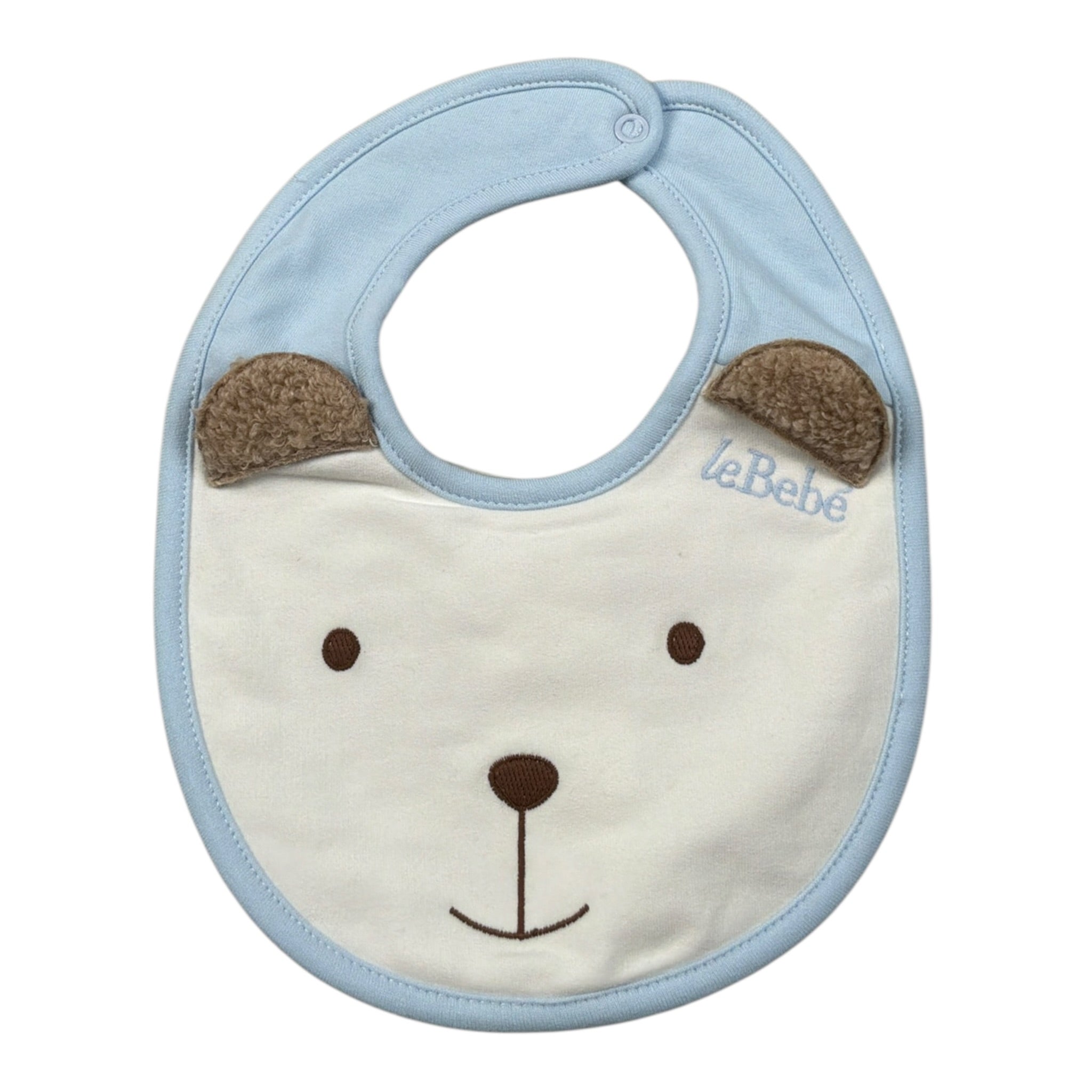 Le Bebe' Bavetta tinta unita con Orecchie Azzurro per Neonato LBG6021M AZZURRO LE BEBE' 