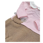 Le Bebe' Pagliaccetto Bicolore con Colletto Rosa/Beige per Neonata LBG6036 ROSA/BEIGE LE BEBE' 