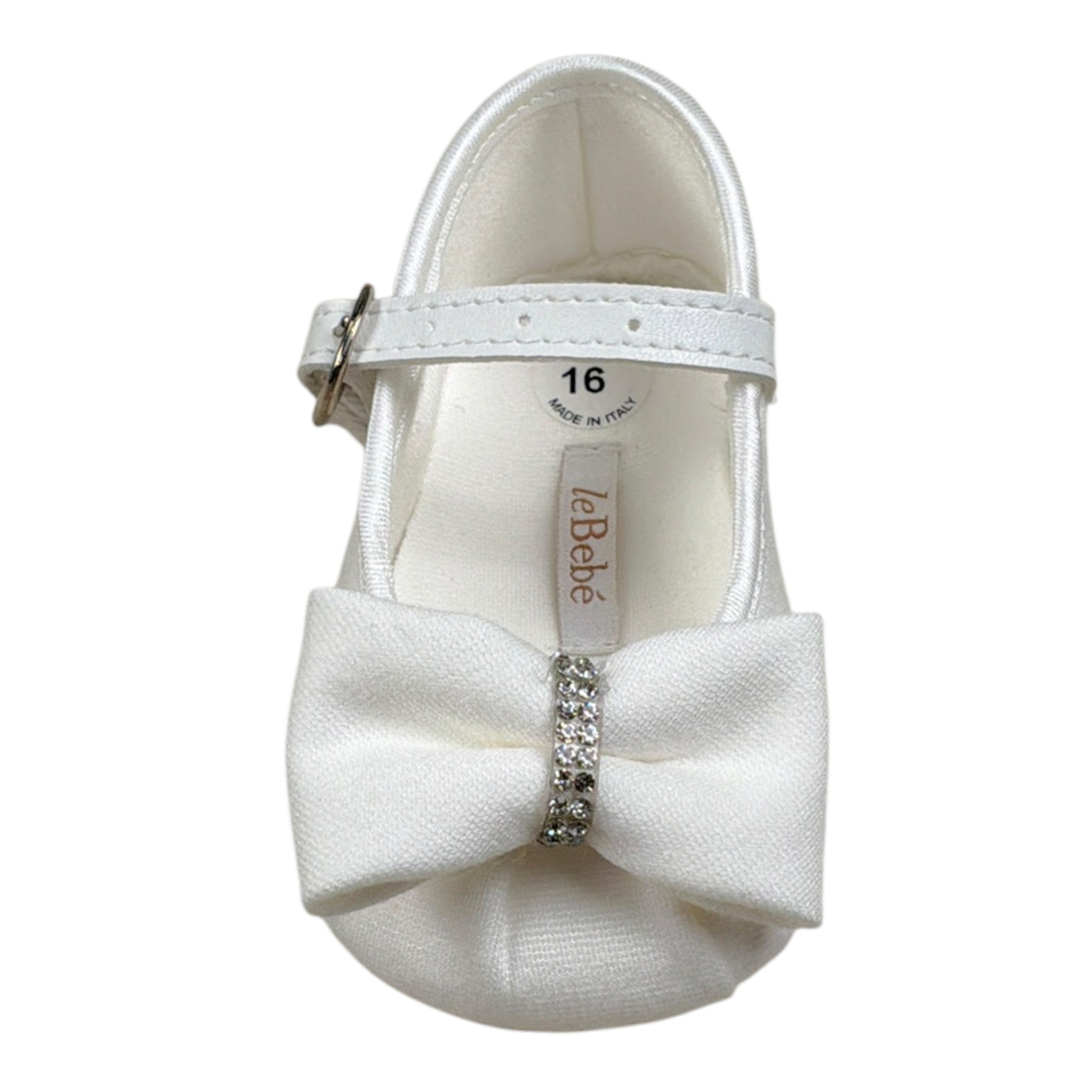 Le Bebe' Ballerine tinta unita con Fiocco Bianco per Neonata LBG6192 BIANCO LE BEBE' 