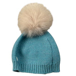 Le Coconne Cappello tinta unita con Pon Pon Azzurro per Neonato LCN0196 AZZURRO LE COCONNE 