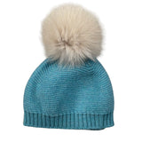 Le Coconne Cappello tinta unita con Pon Pon Azzurro per Neonato LCN0196 AZZURRO LE COCONNE 