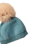 Le Coconne Cappello tinta unita con Pon Pon Azzurro per Neonato LCN0196 AZZURRO LE COCONNE 