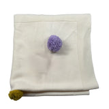 Le Coconne Coperta tinta unita con Pon Pon Panna per Neonata LCN2251 PANNA LE COCONNE 