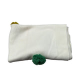 Le Coconne Coperta tinta unita con Pon Pon Panna per Neonata LCN2251 PANNA LE COCONNE 