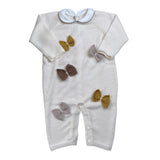 Le Coconne Tutina tinta unita con Applicazioni Panna per Neonata LCN2260 PANNA LE COCONNE 