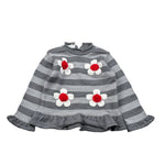 Le Coconne Maglia tinta unita con Fantasia A Righe Grigio per Neonata LCN2753 GRIGIO LE COCONNE 