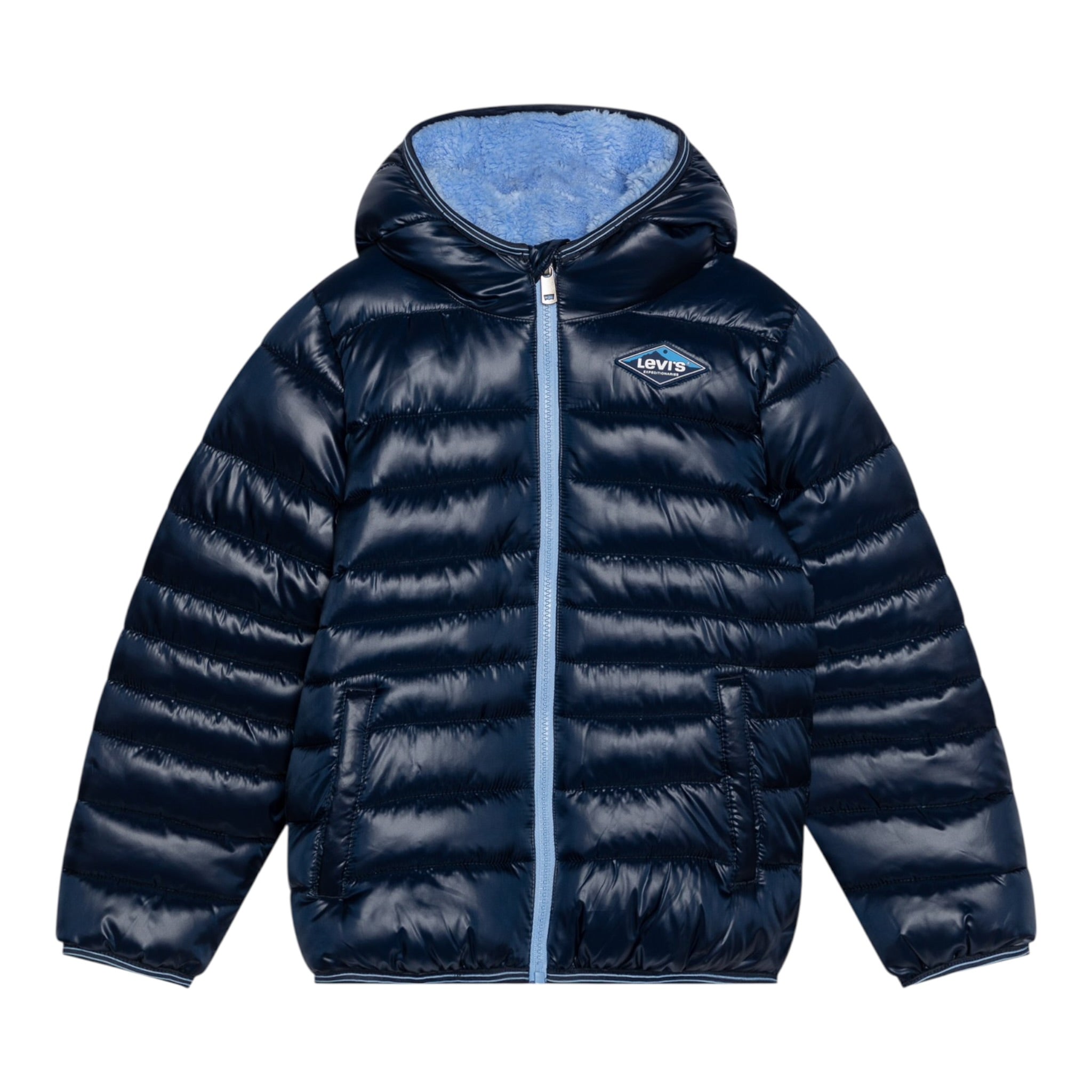 Levi'S Giubbino tinta unita con Cappuccio Blu per Neonato 6EF434 BLU LEVI'S 
