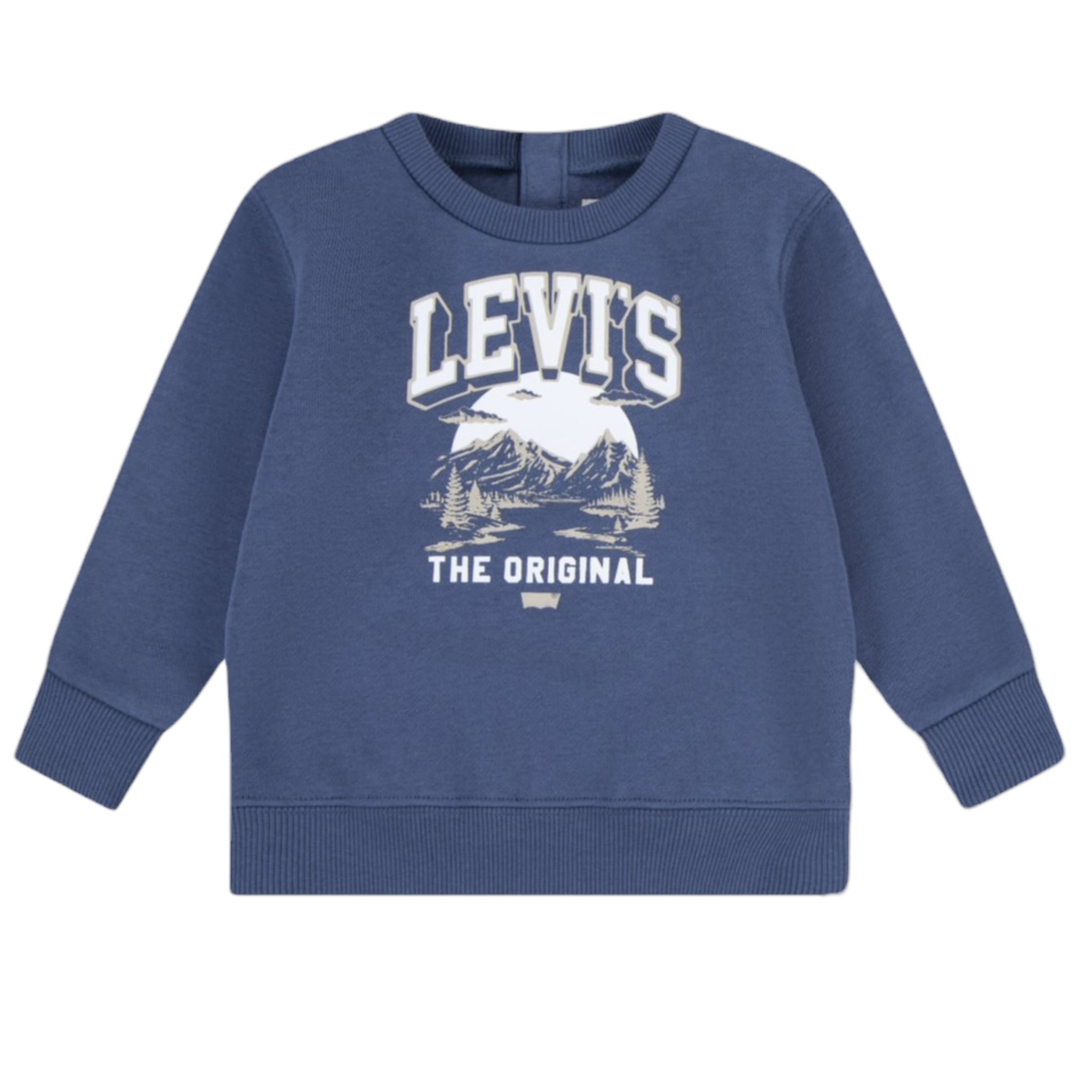 Levi'S Felpa Chiusa Girocollo con Logo tinta unita Blu per Neonato 6EL312 BLU LEVI'S 