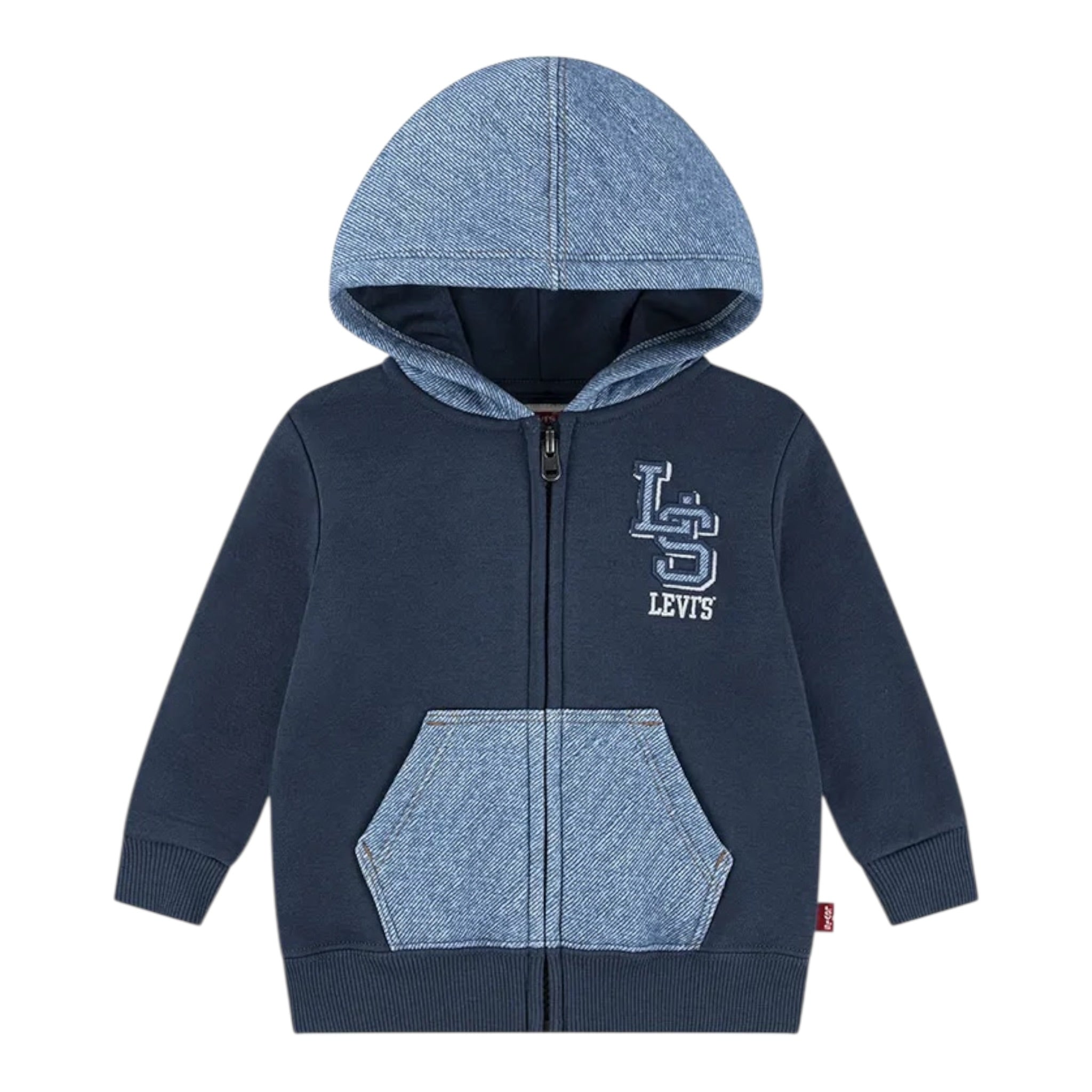 Levi'S Felpa Bicolore con Zip E Cappuccio Blu per Neonato 6EN725 BLU LEVI'S 