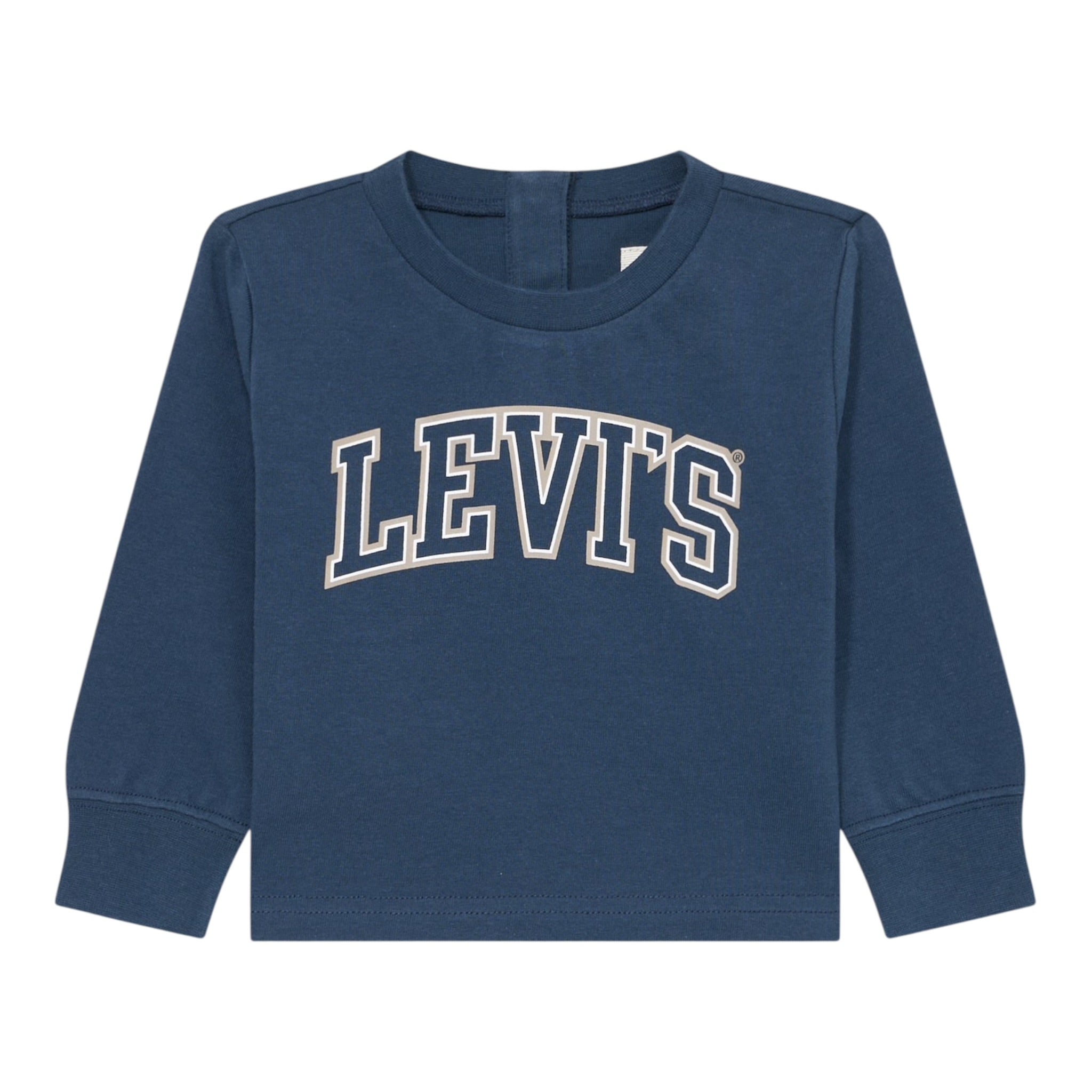 Levi'S Shirt Girocollo tinta unita con Logo Blu per Bambino 6EP410J BLU LEVI'S 