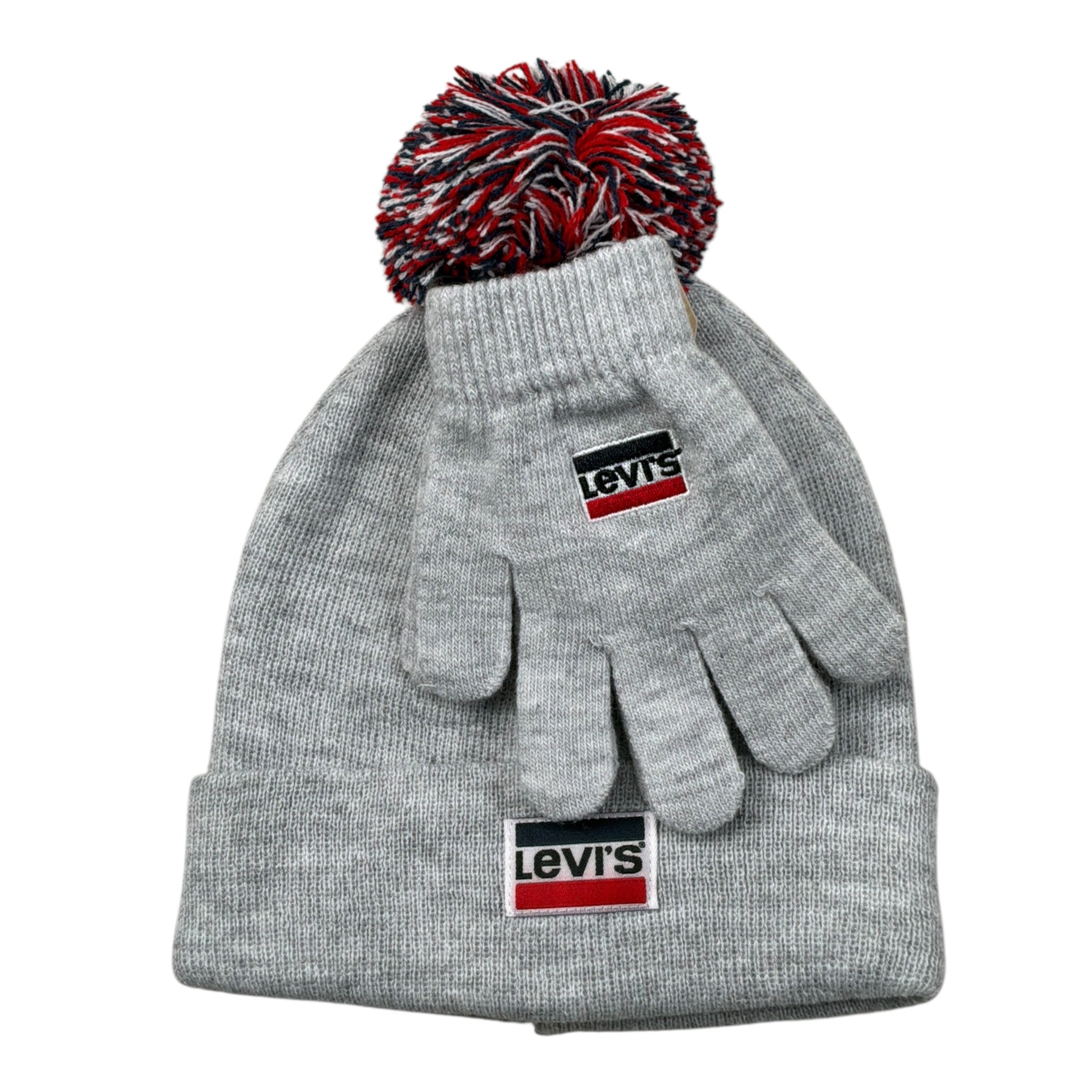 Levi'S Set Cappello-Guanti tinta unita Grigio per Bambino 8A8355 GRIGIO LEVI'S 