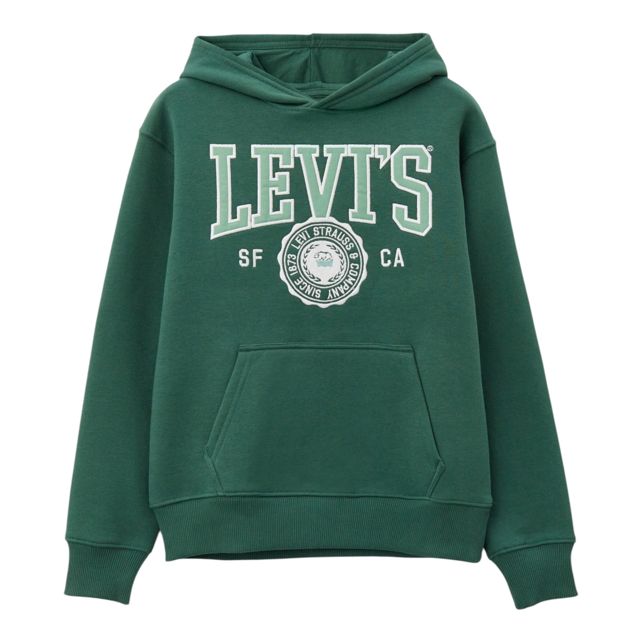 Levi'S Felpa Chiusa con Cappuccio tinta unita Verde per Bambino 8EL487 VERDE LEVI'S 