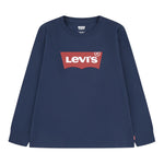 Levi'S Shirt Girocollo tinta unita con Logo Blu per Bambino 9E8646 BLU LEVI'S 