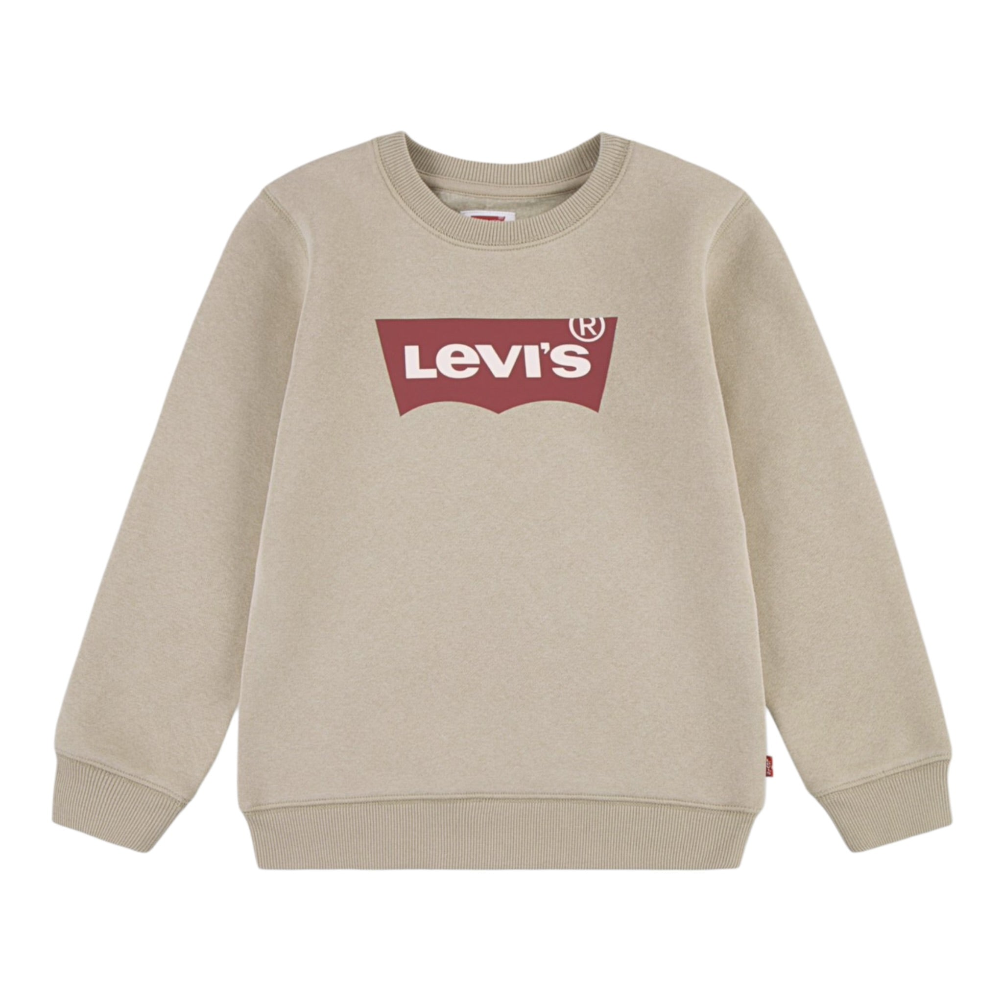 Levi'S Felpa Chiusa Girocollo tinta unita con Logo Beige per Bambino 9E9079X BEIGE LEVI'S 