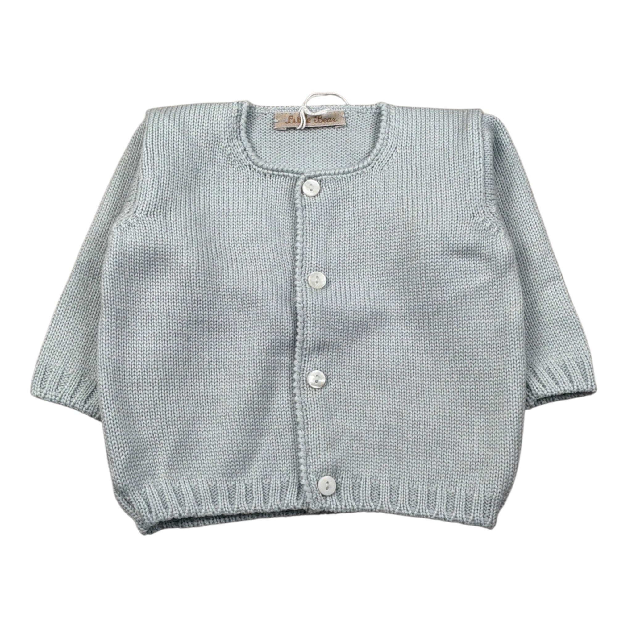 Little Bear Cardigan tinta unita Azzurro per Neonato 1020C AZZURRO LITTLE BEAR 
