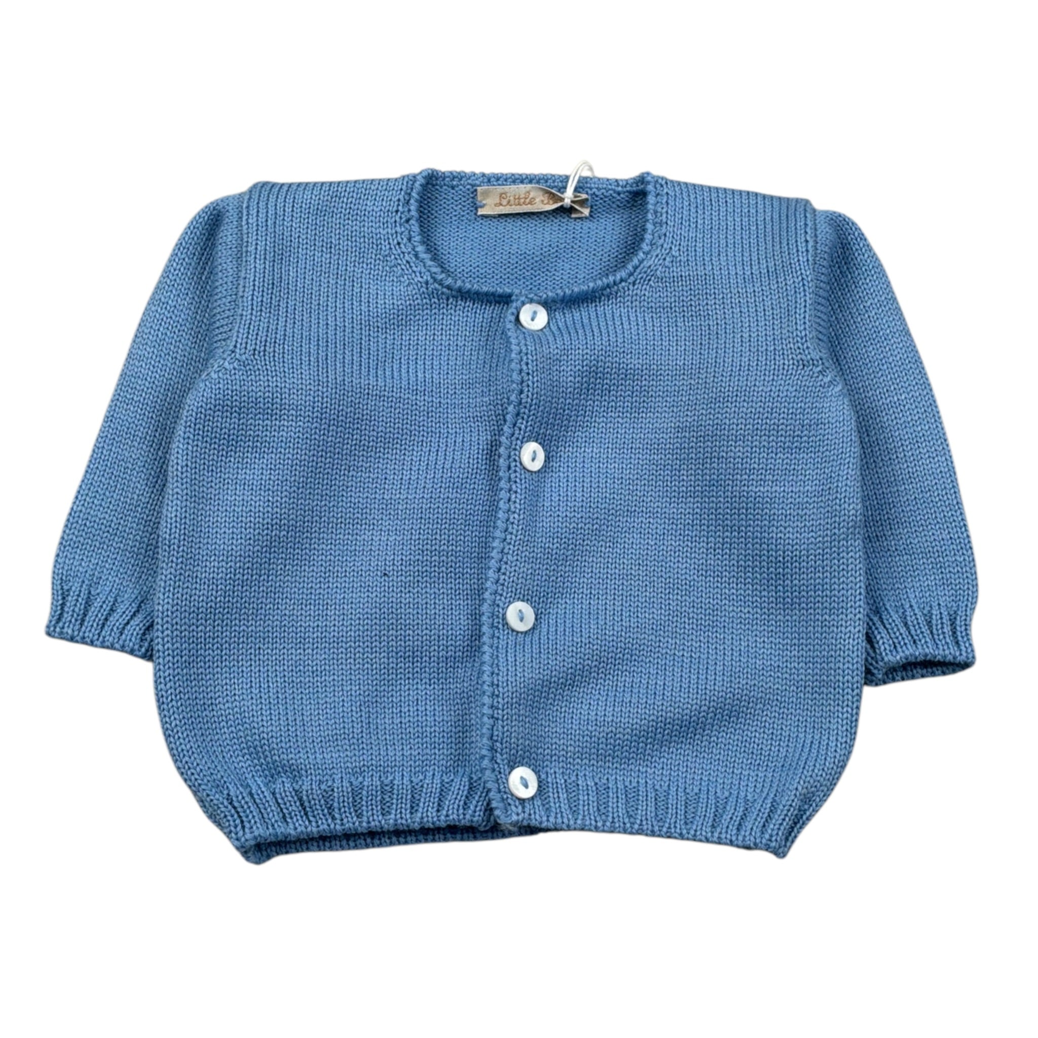 Little Bear Cardigan tinta unita Cielo per Neonato 1020C CIELO LITTLE BEAR 