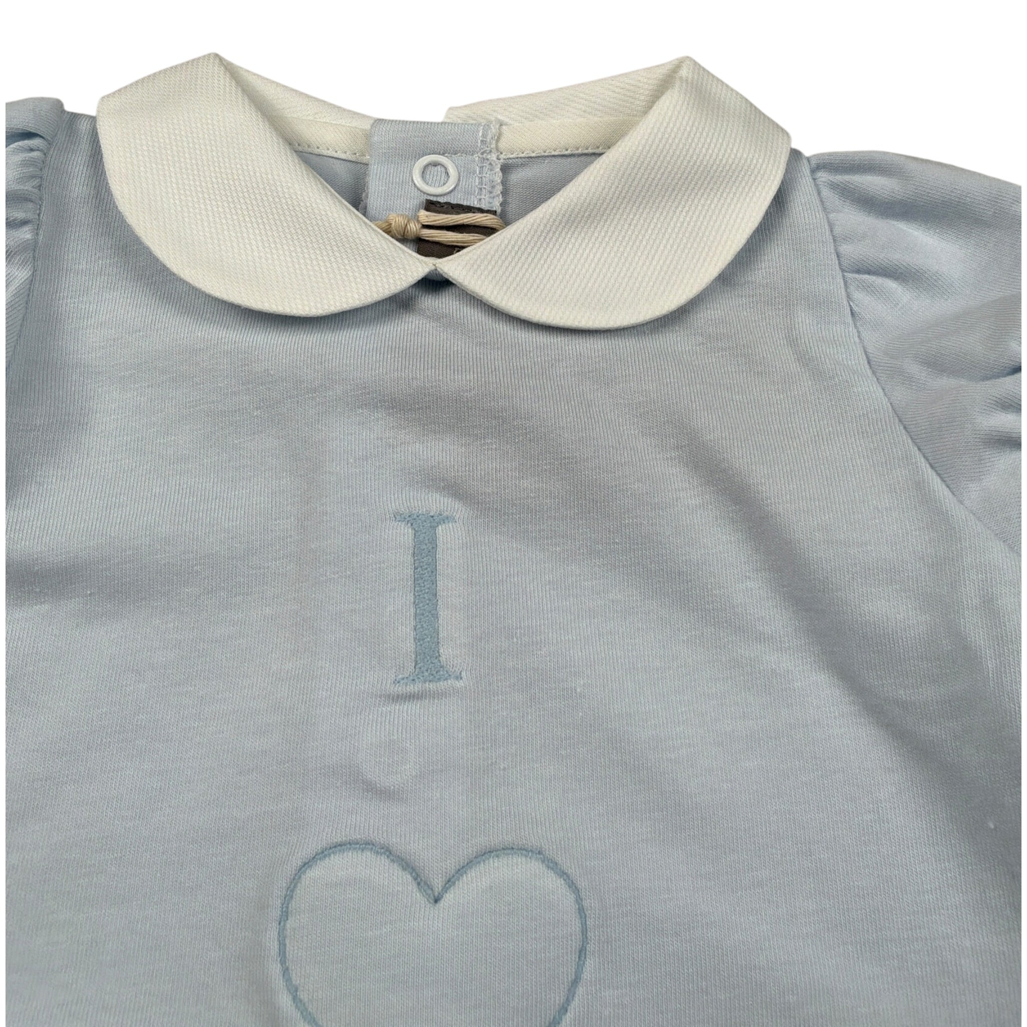 Little Bear Pagliaccetto Mezza Manica tinta unita Azzurro per Neonato 2063 AZZURRO LITTLE BEAR 