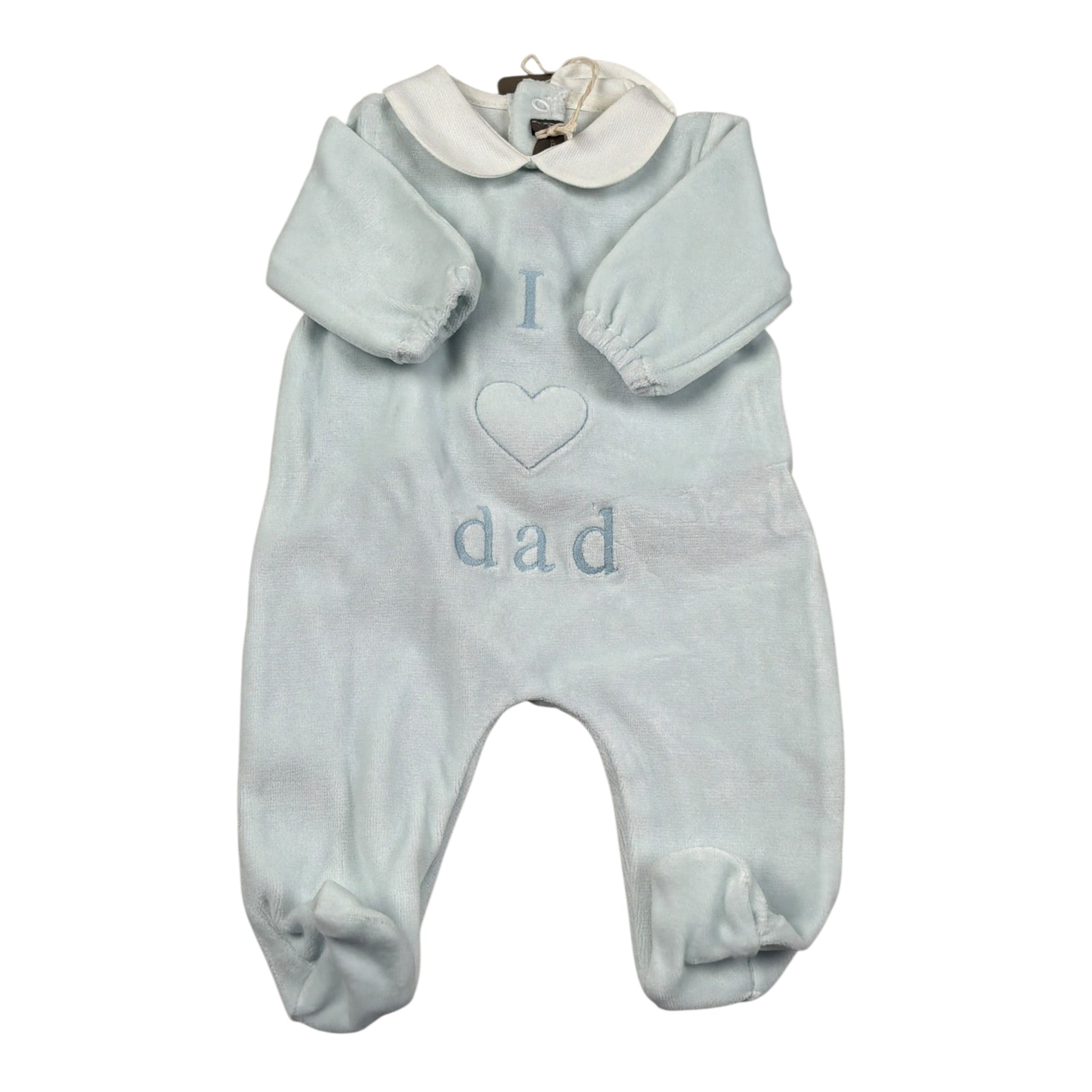 Little Bear Tutina Manica Lunga tinta unita In Ciniglia Azzurro per Neonato 3045 AZZURRO LITTLE BEAR 