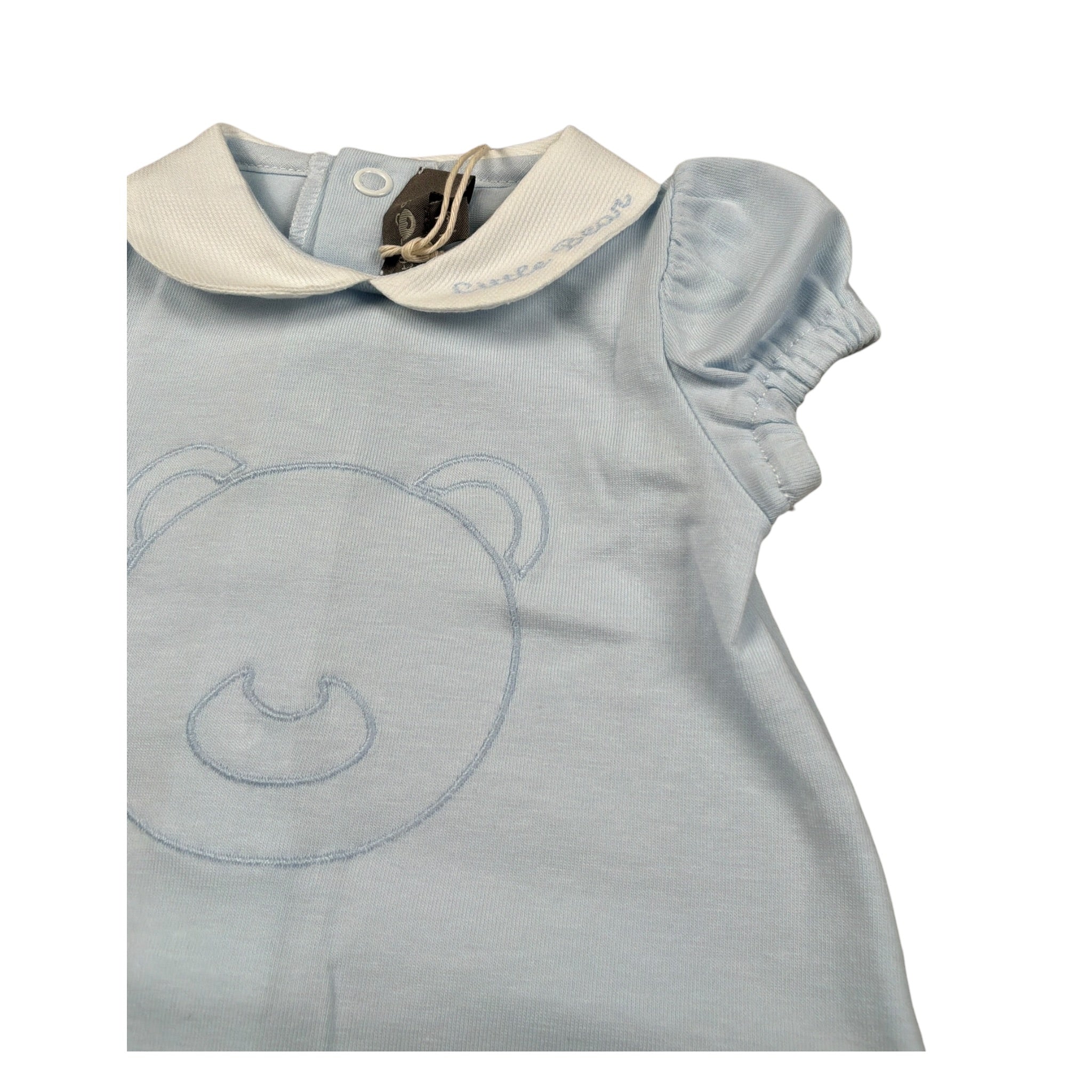 Little Bear Pagliaccetto Mezza Manica tinta unita Azzurro per Neonato 4032 AZZURRO LITTLE BEAR 