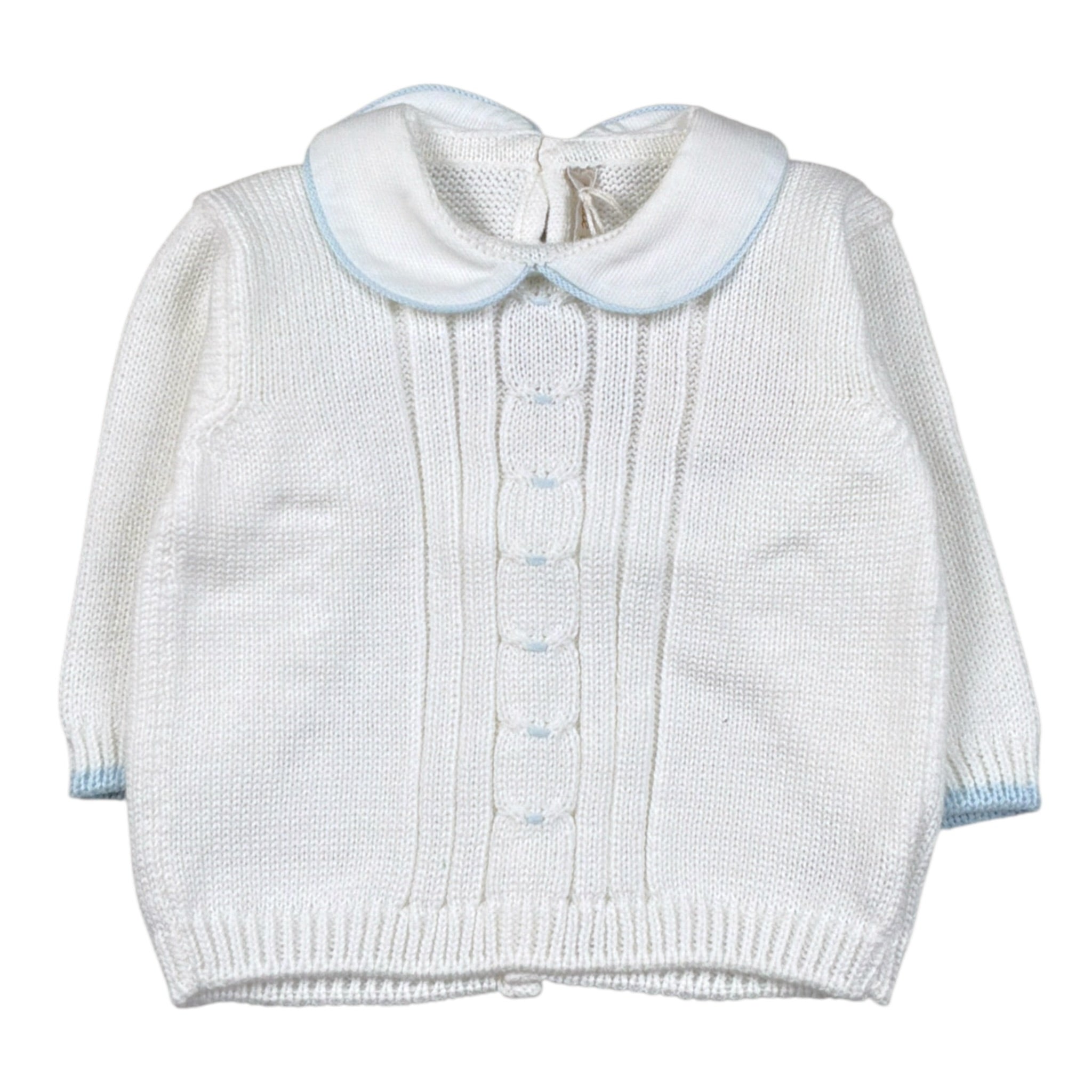Little Bear Maglia tinta unita con Colletto E Ricami Bianco per Neonato 7012 BIANCO LITTLE BEAR 