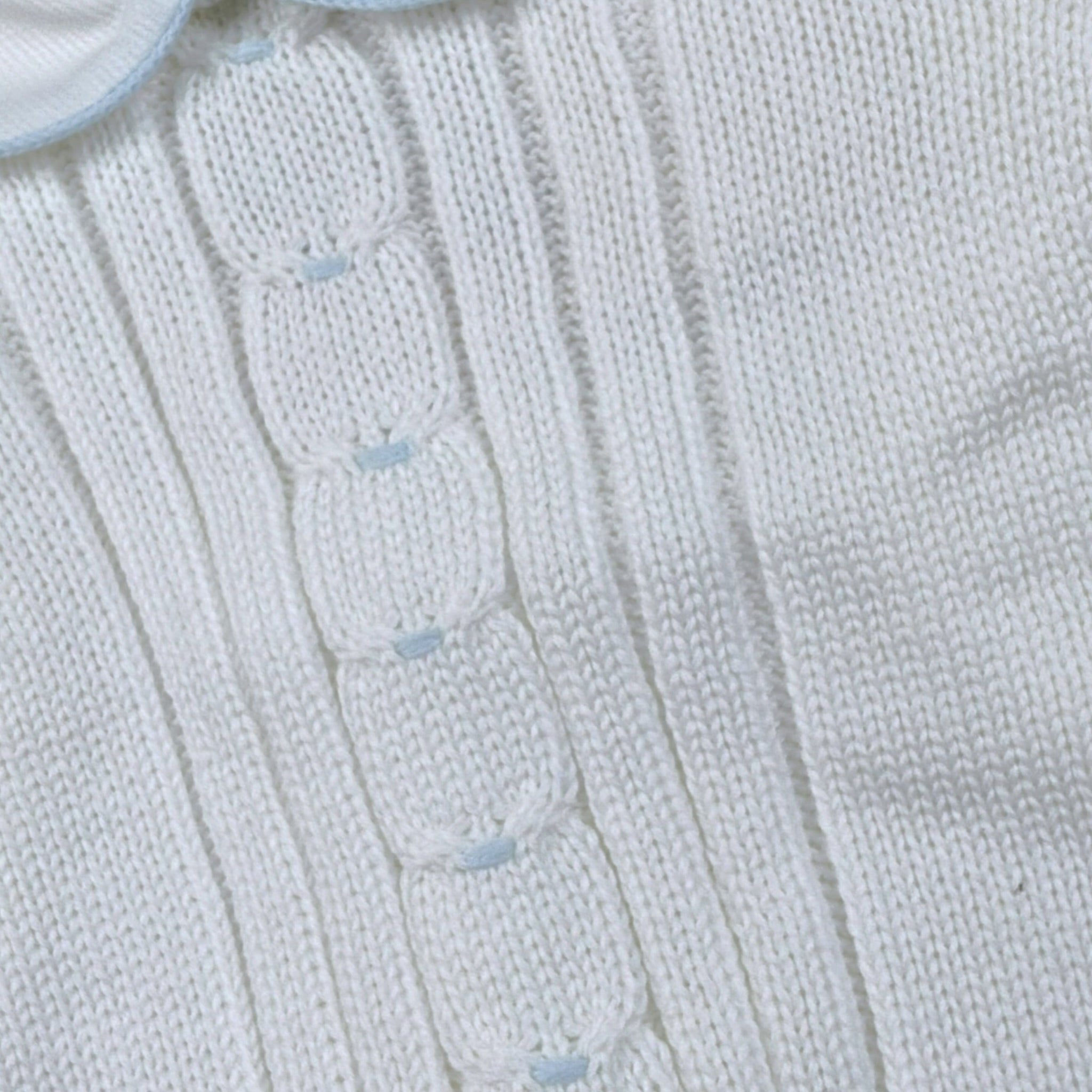 Little Bear Maglia tinta unita con Colletto E Ricami Bianco per Neonato 7012 BIANCO LITTLE BEAR 