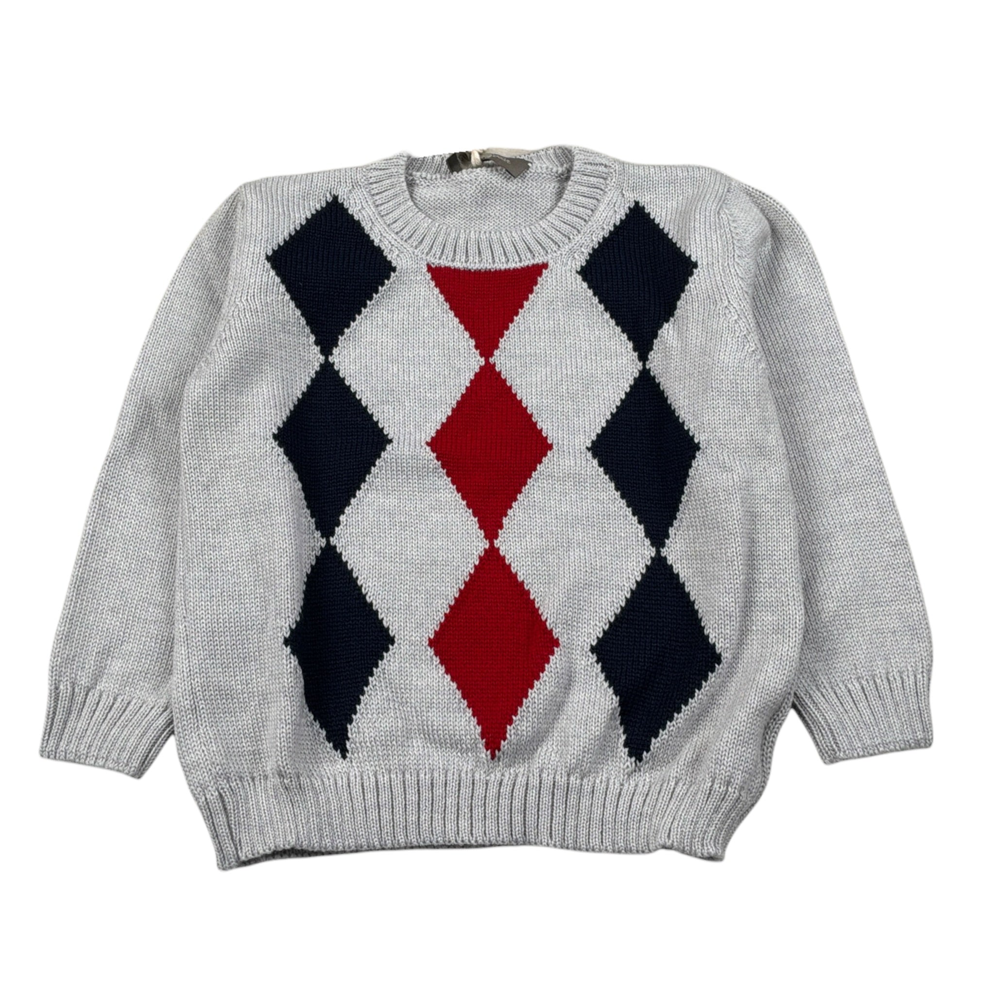 Little Bear Maglia Girocolo tinta unita con Rombi Grigio per Neonato 9305 GRIGIO LITTLE BEAR 