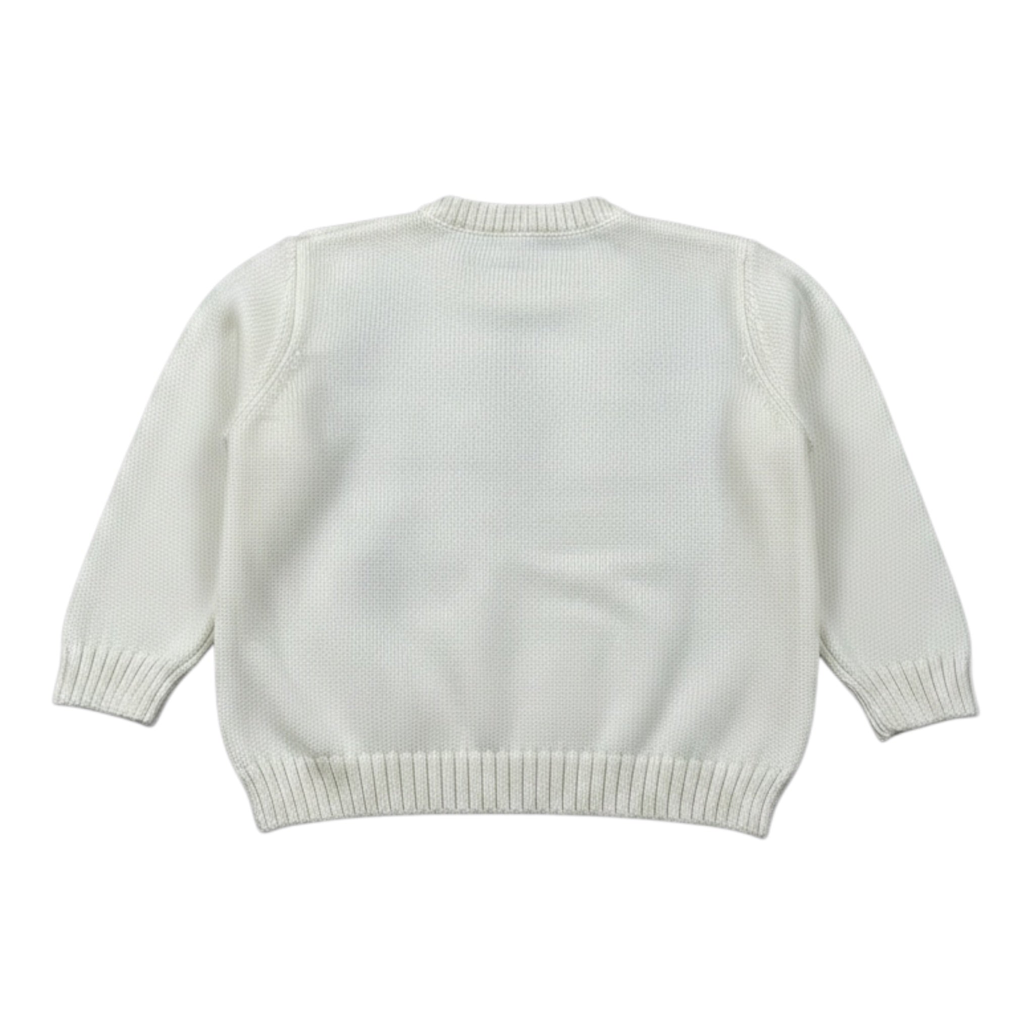 Little Bear Maglia Girocolo tinta unita con Rombi Panna per Bambino 9305J PANNA LITTLE BEAR 