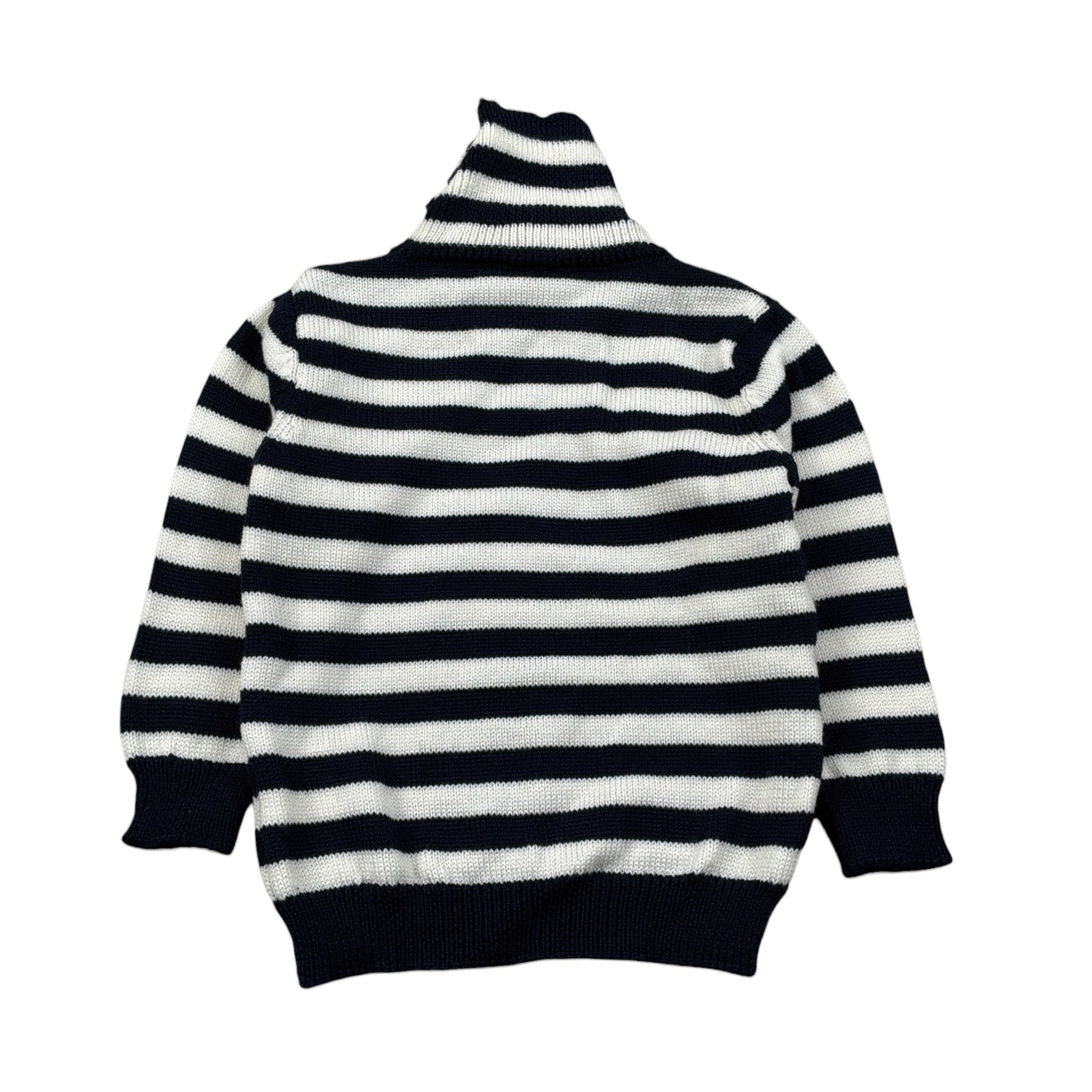 Little Bear Maglia Fantasia A Righe Collo Alto Bianco/Blu per Neonato 9313 BIANCO/BLU LITTLE BEAR 