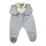 Little Bear Tutina Manica Lunga tinta unita In Ciniglia Azzurro per Neonato TVTT10 AZZURRO LITTLE BEAR 