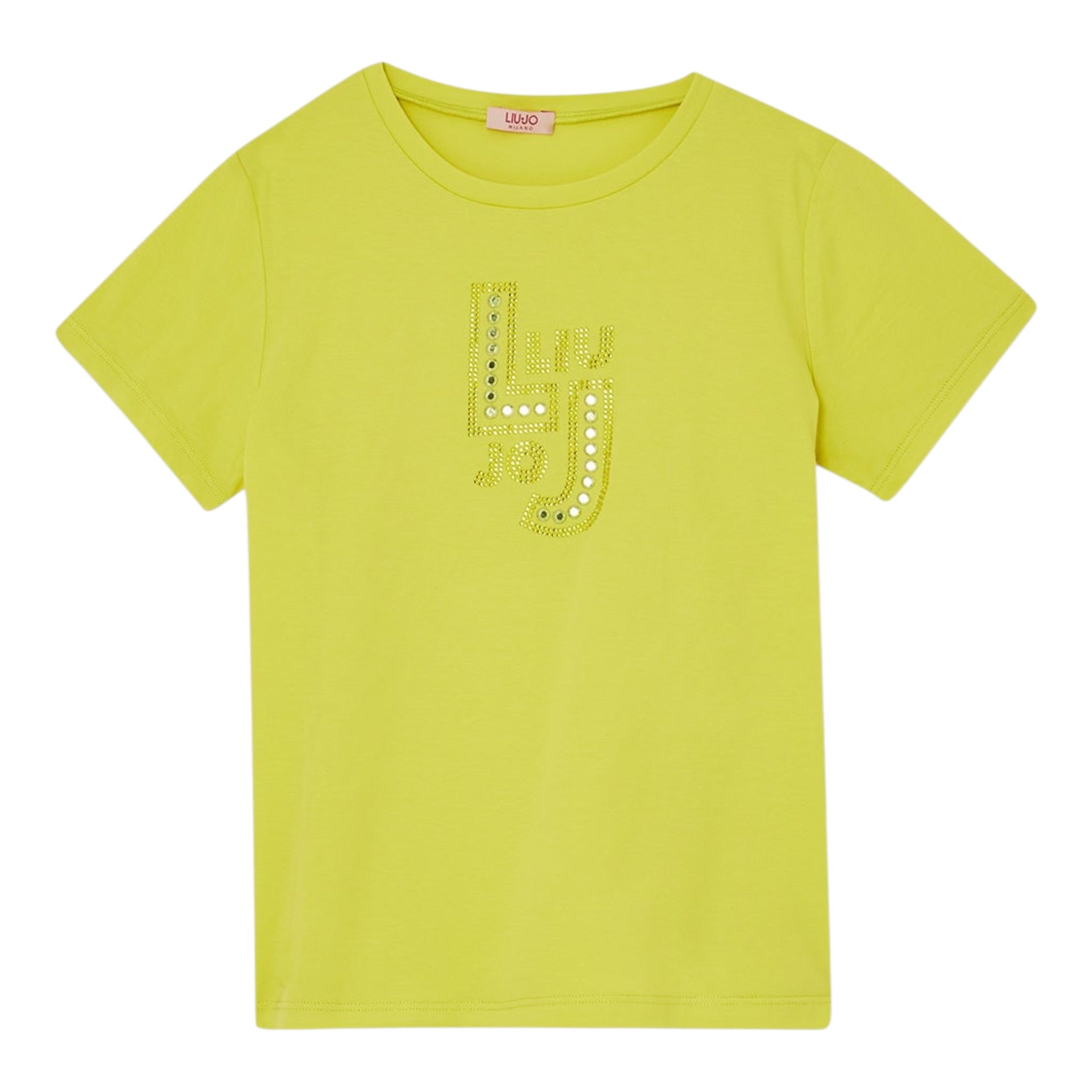 Liu Jo T-Shirt tinta unita con Stampa Giallo per Bambina GA5119 GIALLO LIU JO 