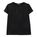 Liu Jo T-Shirt tinta unita con Stampa Nero per Bambina GA5119 NERO LIU JO 