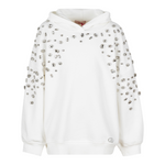 Liu Jo Felpa Xhiusa con Cappuccio tinta unita con Applicazioni Bianco per Bambina GA5153 BIANCO LIU JO 